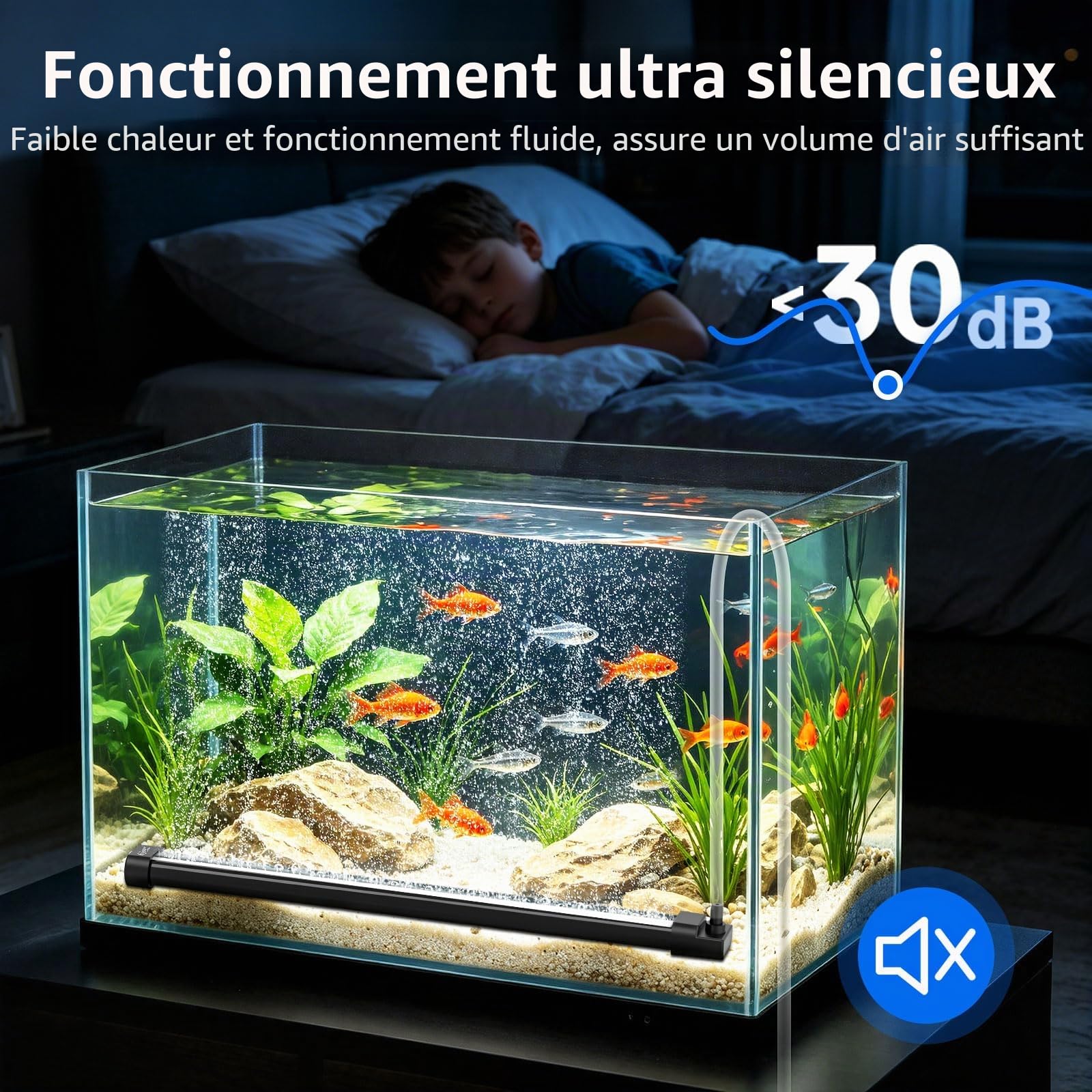 hygger Diffuseur Air Aquarium pour Aquarium avec Accessoires, Décoration à Haute Diffusion d'oxygène pour Aquariums d'eau Douce et d'eau de mer (15,7 Pouces, 1 pièce)