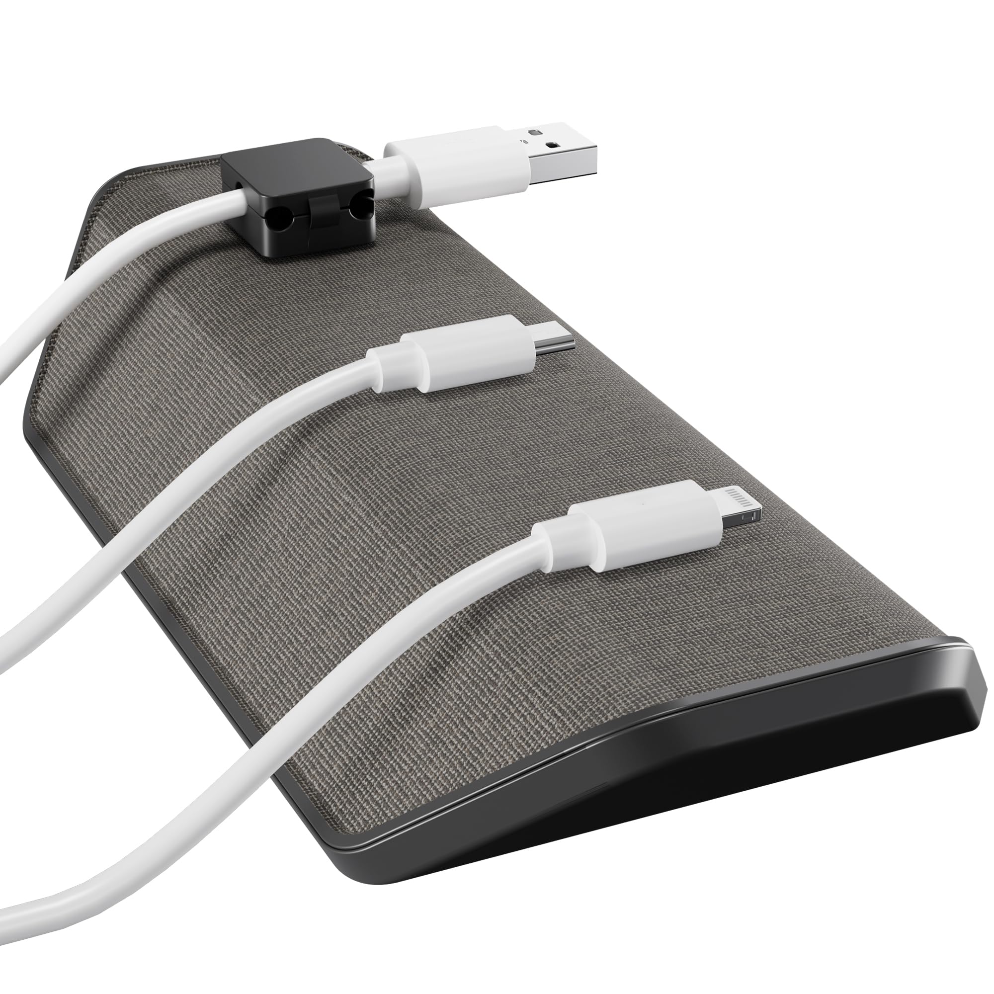 CHARGEWORX Magnetic Cable Organizer – Weighted Non-Adhesive Cord Holder with 3 Magnetic Clips for USB-C, Lightning & MagSafe Cables – Desk, Office &