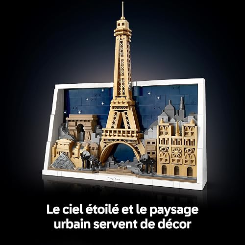 LEGO Architecture Paris, Ville de l’Amour - Maquette Miniature DIY pour Adulte - Décoration Intérieure - Panneau Mural 3D avec Monuments Parisiens Emblématiques Dont Tour Eiffel - Idée Cadeau 21064 - 5