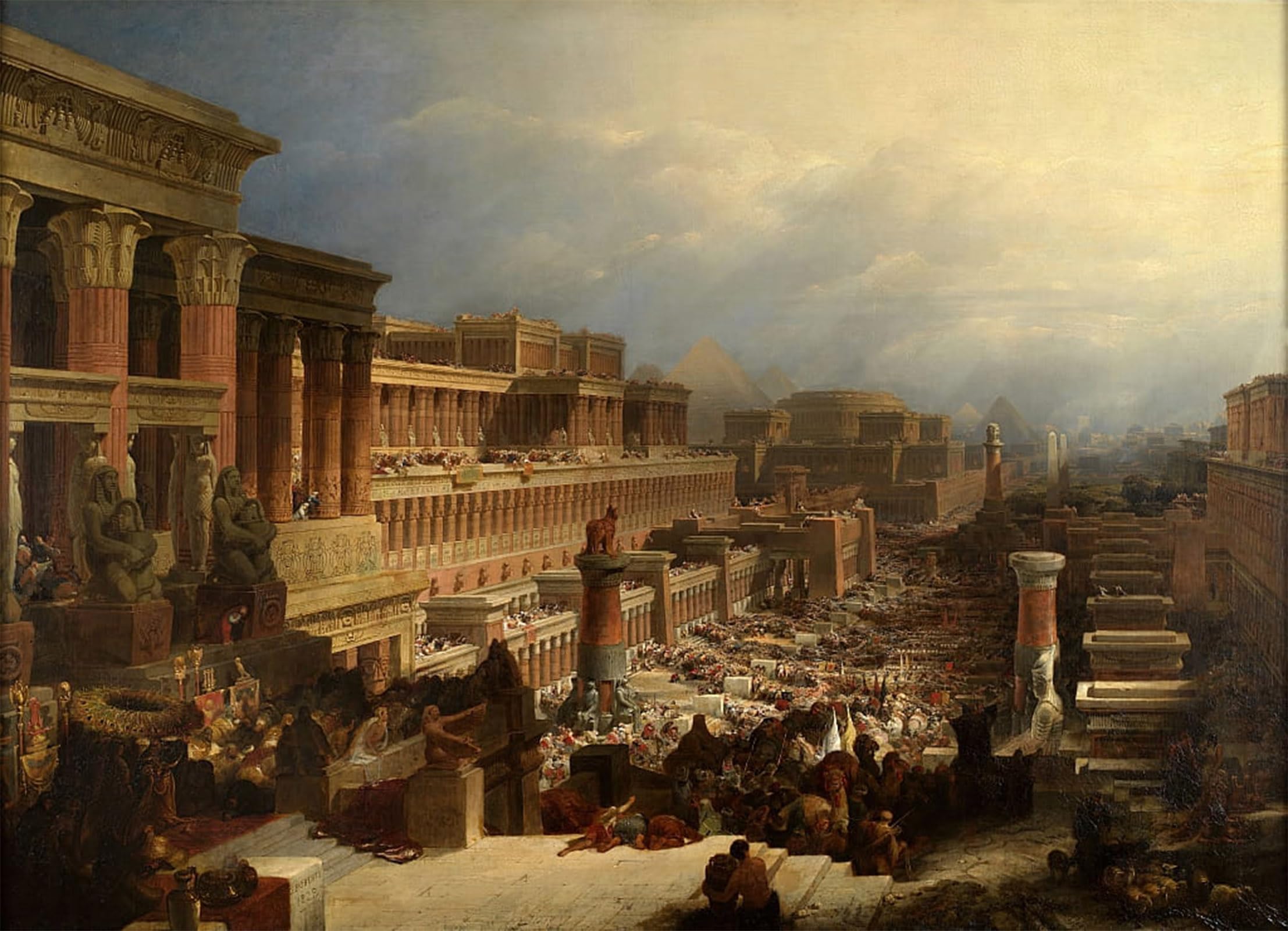 Serendipitp No Frame Vintage Wall Art Canvas Nordic Poster Canvas Print Picture The Departure Of The Israelites By David Roberts Wall Art Poster For Home Decor 60X90cm