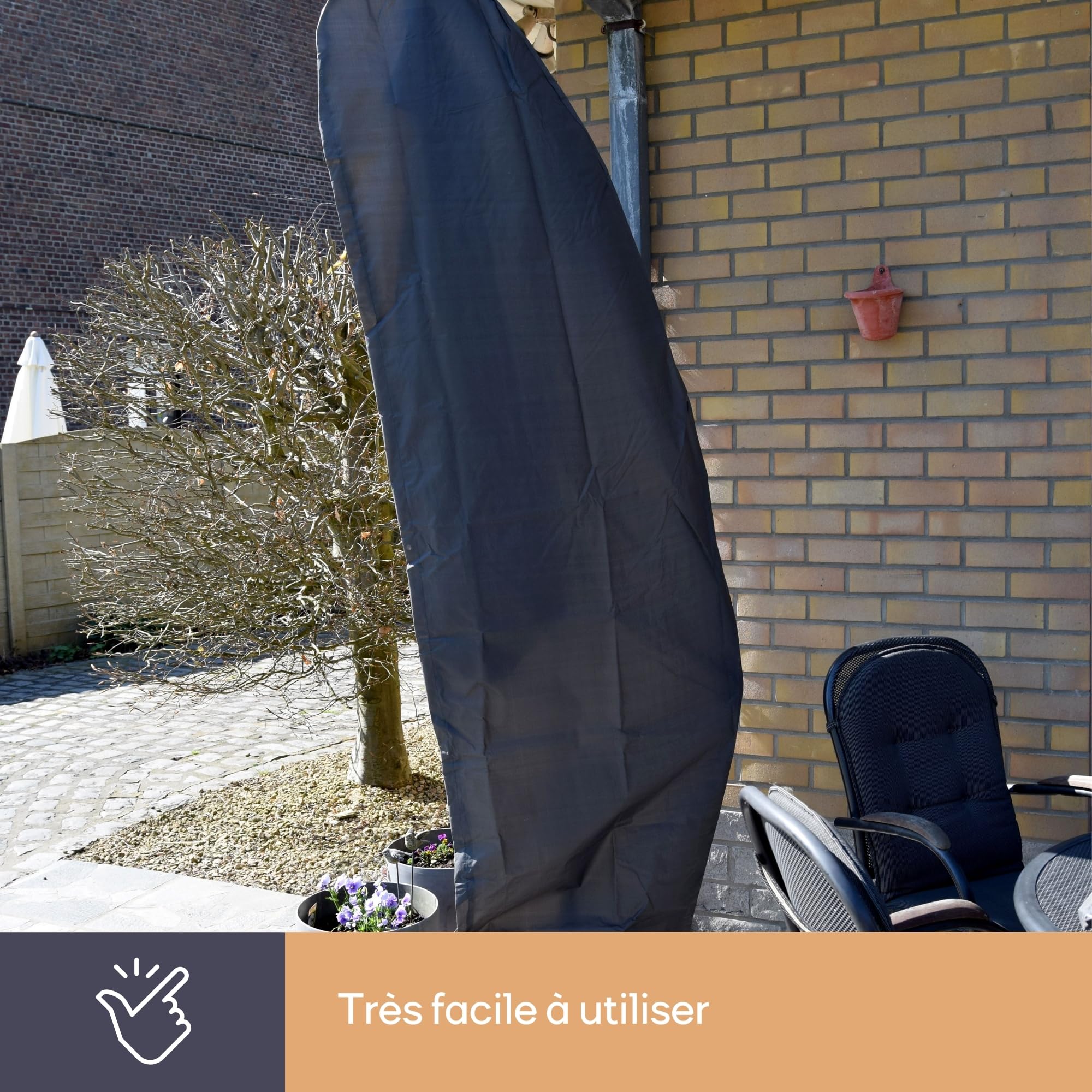 Housse D'Extérieur pour Parasol À Bras Libre Ø Max. 350 Cm