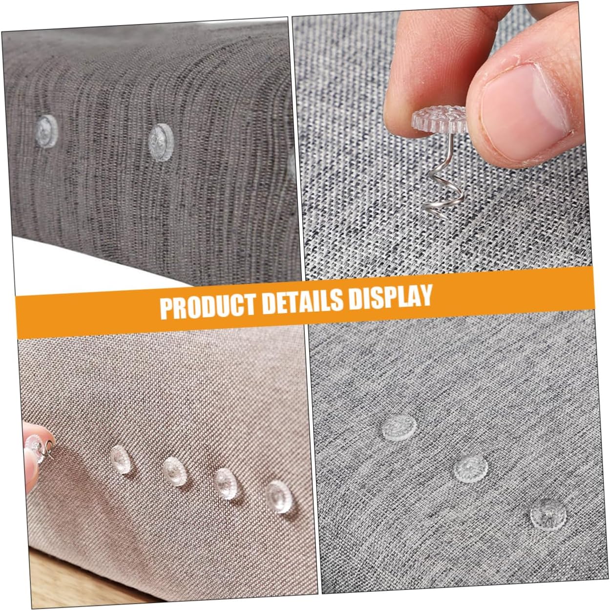 Uonlytech 100Pcs Stainless Steel Spiral Pins for Sofa Covers Bed Skirts and Upholstery Fasteners Sheet Tack Pins for Furniture Accessories Secure Attachment