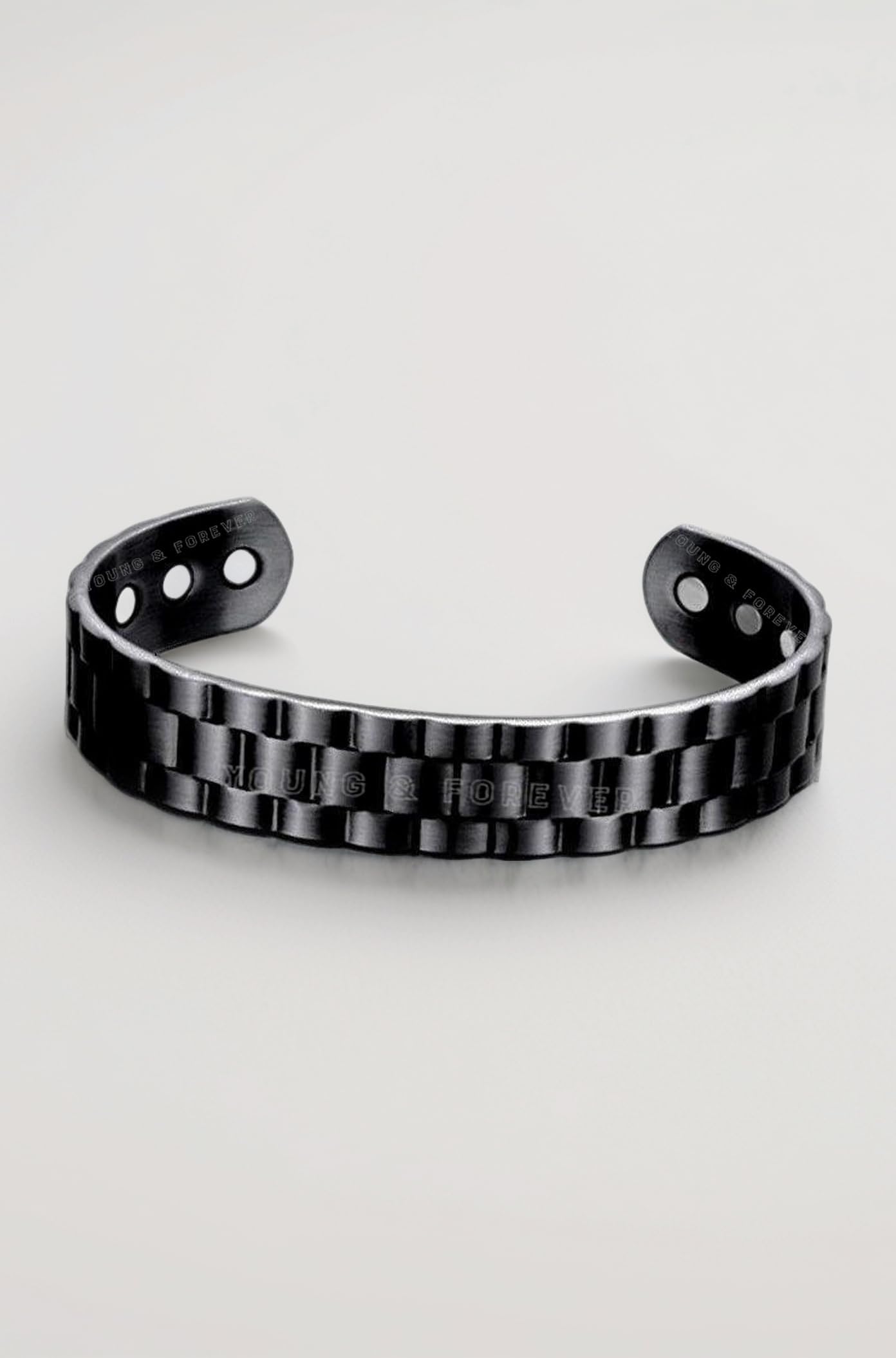 Magnetic Black Gear Cuff Bracelet - Adjustable Unisex Sport Band with Ultra Strength Magnets Relieves Fatigue and Joint Pain