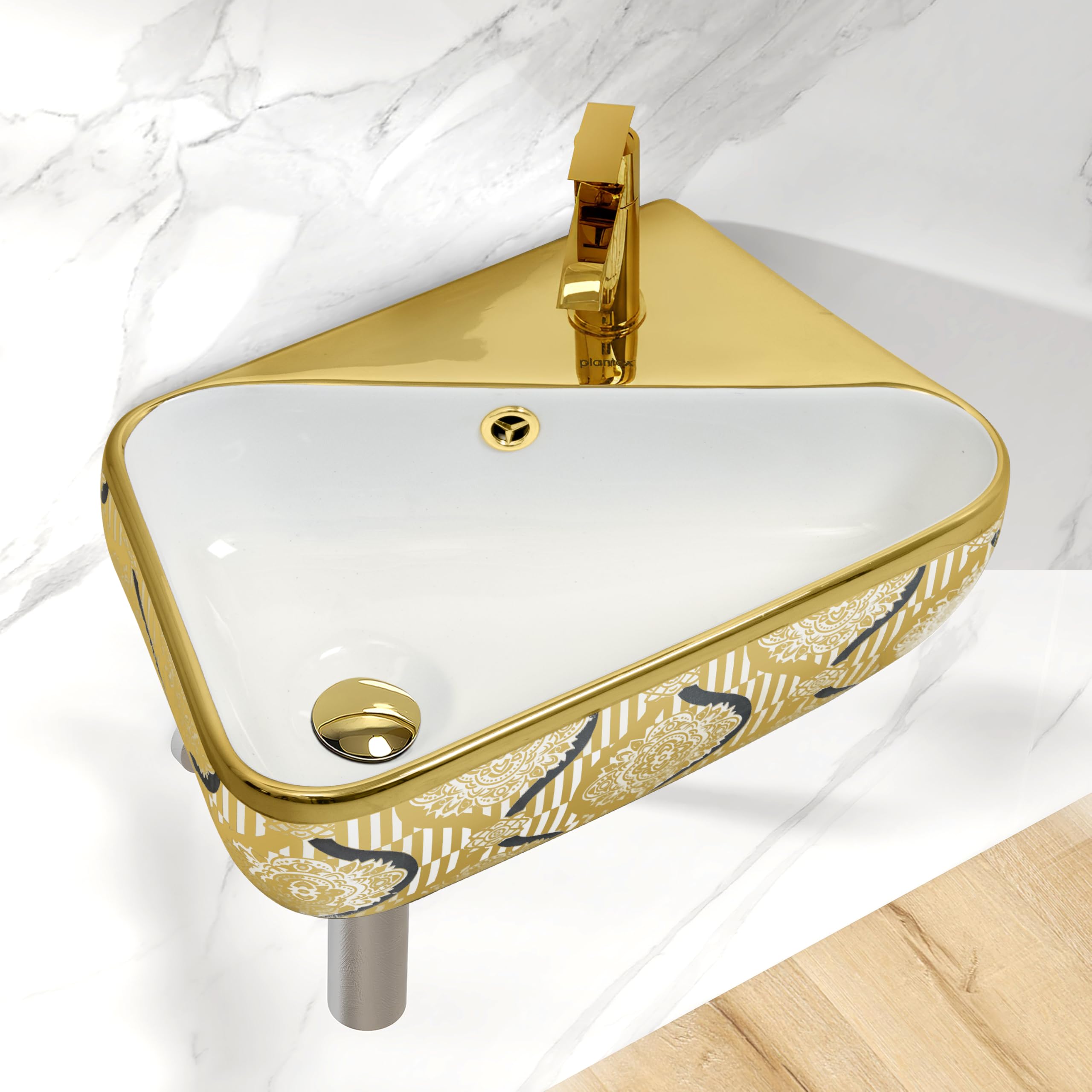 Plantex Orchid Ceramic Wash Basin - Wall Mounted Sink -18