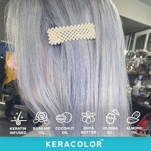 Miniatura 9 de KERACOLOR Kit de 3 en 1 (Limpieza + Acondicionador + Color) Tinte para el cabello semipermanente rosa intenso y acabado en aerosol para el cabello,