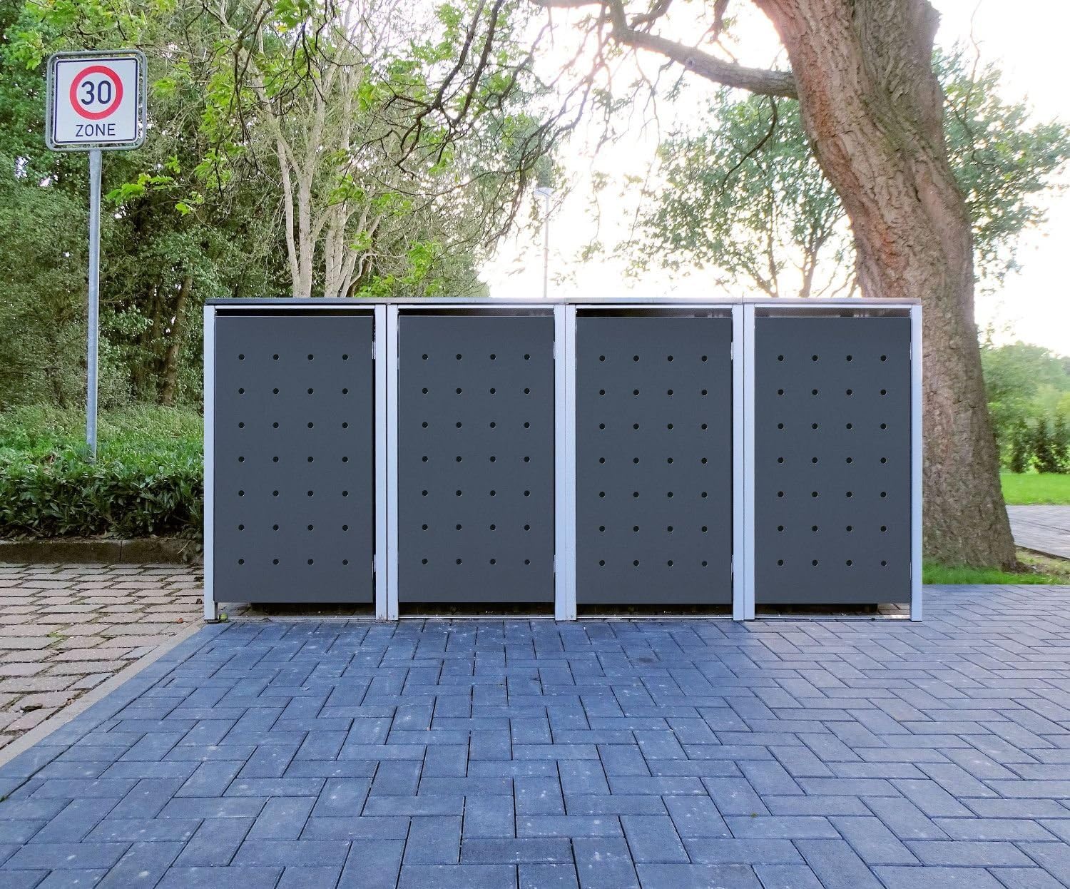 SrmDesign 4 Mülltonnenboxen Modell No.1 Anthrazitgrau für 120 Liter