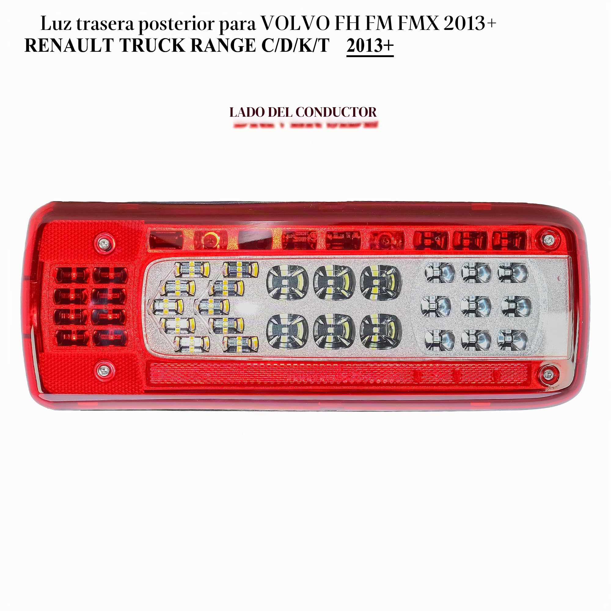 LONGLING Faro trasero izquierdo LED, 24 V, luz trasera corta, para camiones VOLVO FH FM FL FE Renault Modelos T K D C