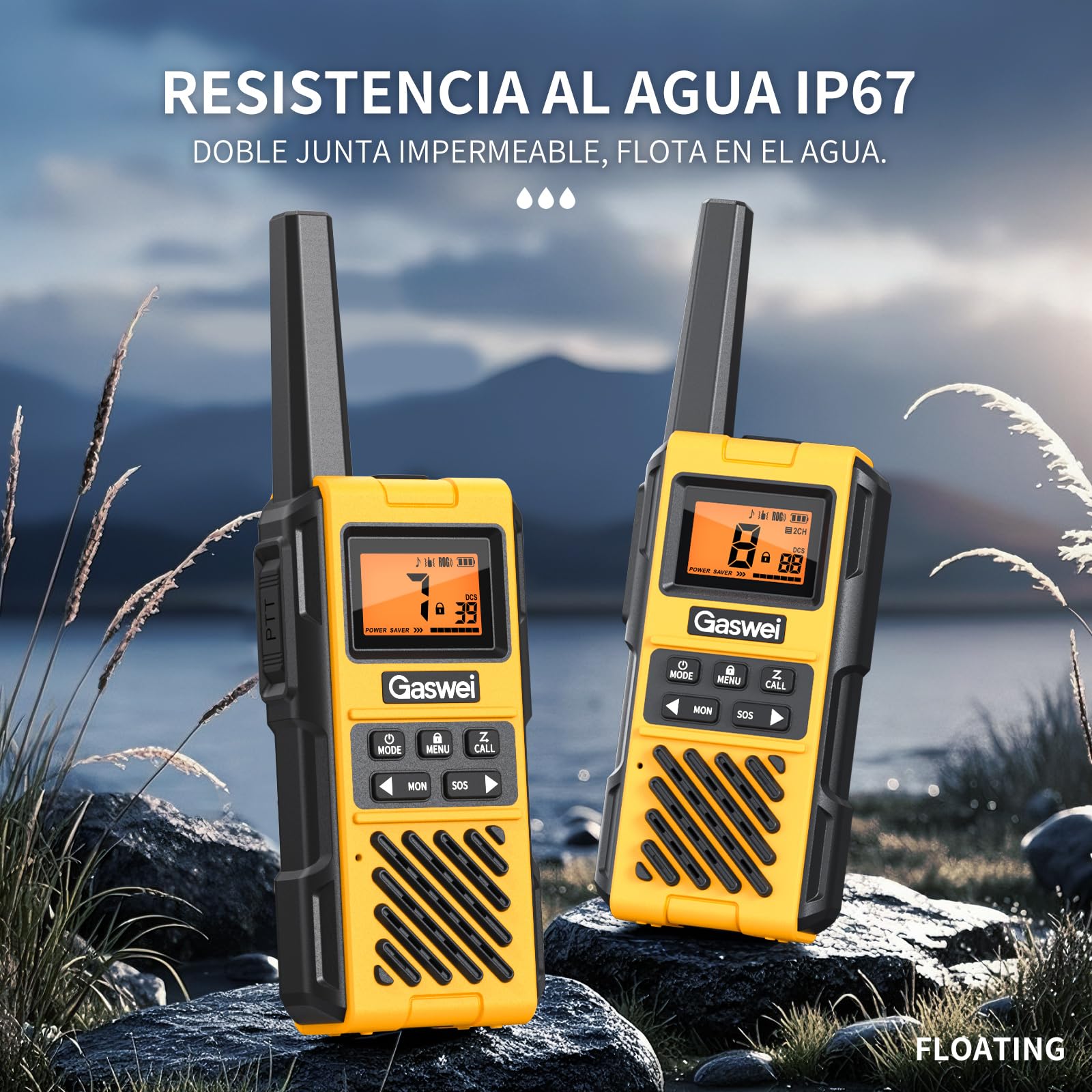 Talkie walkie Recargable Largo Alcance para Adultos,16 Canales PMR446 Walky Talky, 1800mAh,con Radio FM, VOX, Alarma SOS, Carga USB-C para Obras, Viajes, Aventuras al Aire Libre y acampadas.