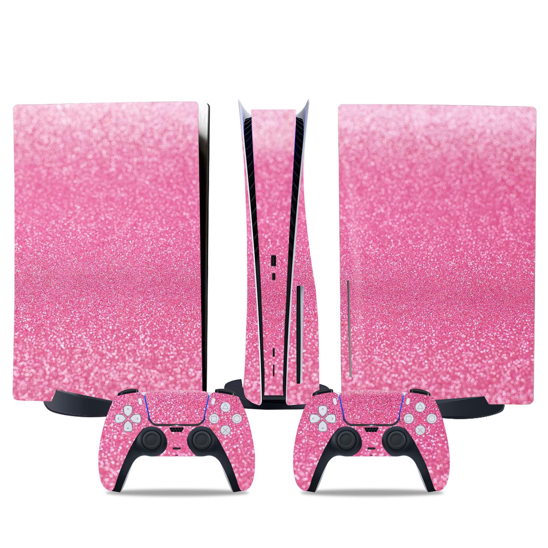 Decal Skin for Ps5 Disk, Whole Body Vinyl Sticker Cover for PlayStation 5 Disk Console and Controller (Pink, PS5 Disk)