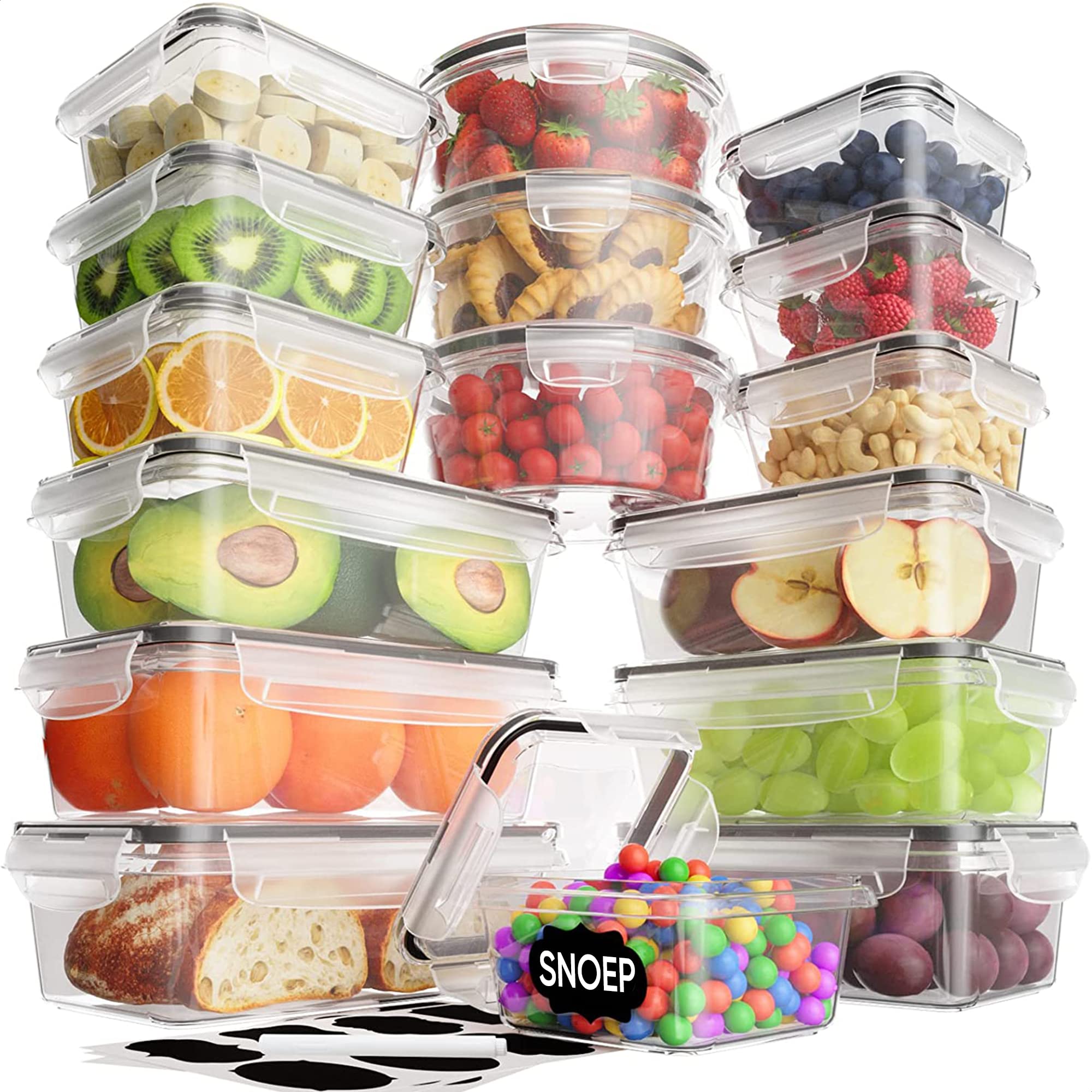 Lock&Lock | Meal prep bakjes 965 ml | Met 3 compartimenten | 6 stuks