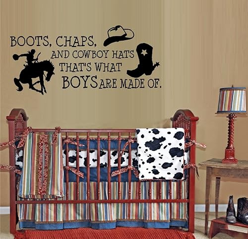 BestPricedDecals Botas Chaps and Cowboy Hats, That's What Boys are Made of #3 ~ Calcomanía de pared de 13 x 28 pulgadas
