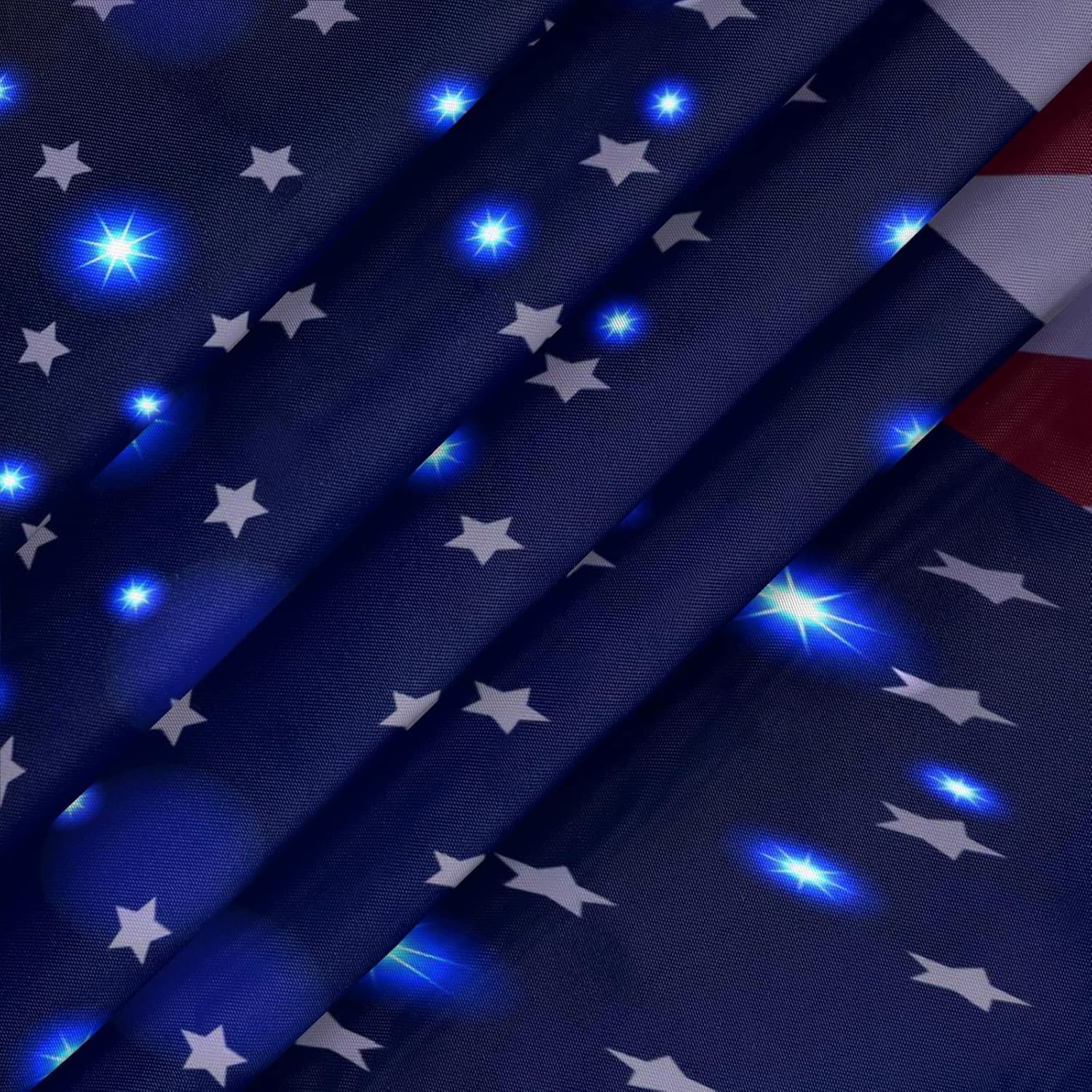 Bardic American Flag Round Fitted Tablecloth with Elastic Edge, Holidays Independence Day 4th of July Table Cloth Waterproof Wipeable Round Table Cover for Indoor Outdoor Patio, 45"-56"