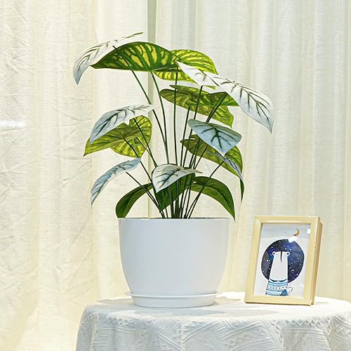 Miniatura 4 de UOUZ Macetas de 10986.3 pulgadas, modernas macetas de plástico con múltiples agujeros de drenaje y platillos para plantas de interior y exterior,