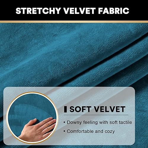 Vista 202 de PrinceDeco Fundas para sofá modular, 4 piezas, fundas de sofá para sofá seccional, fundas de terciopelo separadas para sofá seccional, en forma de L