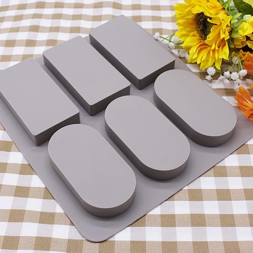 Miniatura 7 de X-Haibei Rectángulo redondo aromaterapia cera vela yeso jabón epoxi silicona molde