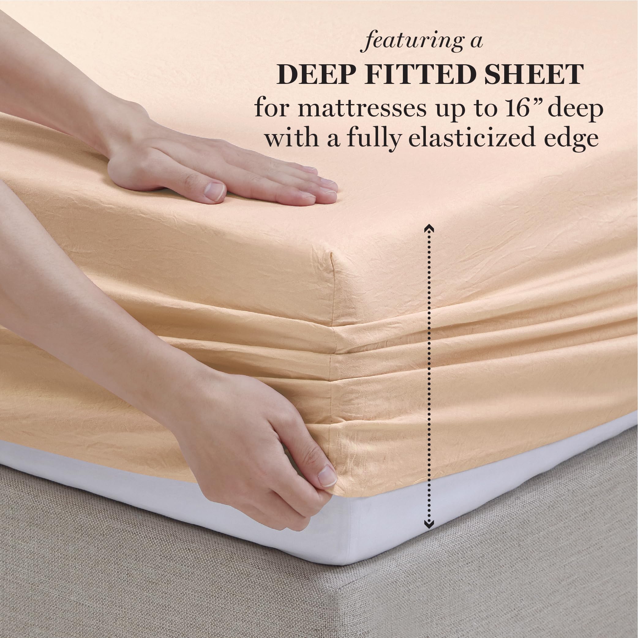 MARTHA STEWART Ultra Soft Brushed Microfiber 4-Piece Sheet Set - Deep Pocket, Easy Care, Queen, Pink & Blue Floral