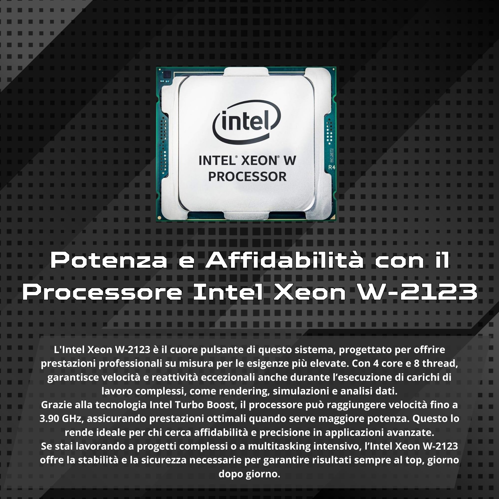 Computers Parts PC fisso Desktop Workstation completa Precision 5820 W2125 fino a 3.90 Ghz 32 GB Ram SSD 1 Tera RTX 4000 Monitor 27 Pollici Ms Office 2021 (Ricon