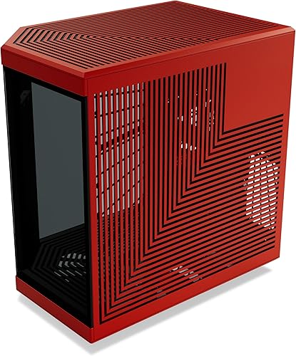 Vista 47 de HYTE Y60 - Moderna caja para juegos ATX de torre media con doble cámara panorámica de vidrio templado y cable elevador PCIE 4.0 incluido