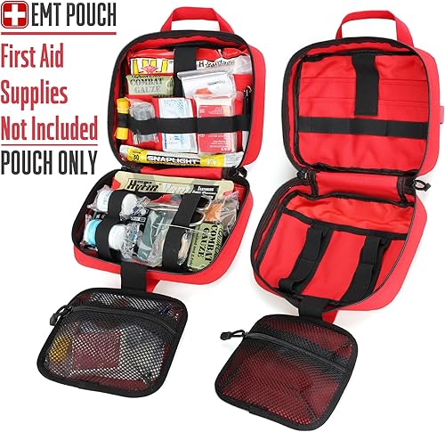 Miniatura 10 de LIVANS Tactical Molle - Bolsa médica de tamaño mejorado, bolsa de primeros auxilios de gran capacidad, bolsa IFAK Molle EMT, bolsa desmontable de