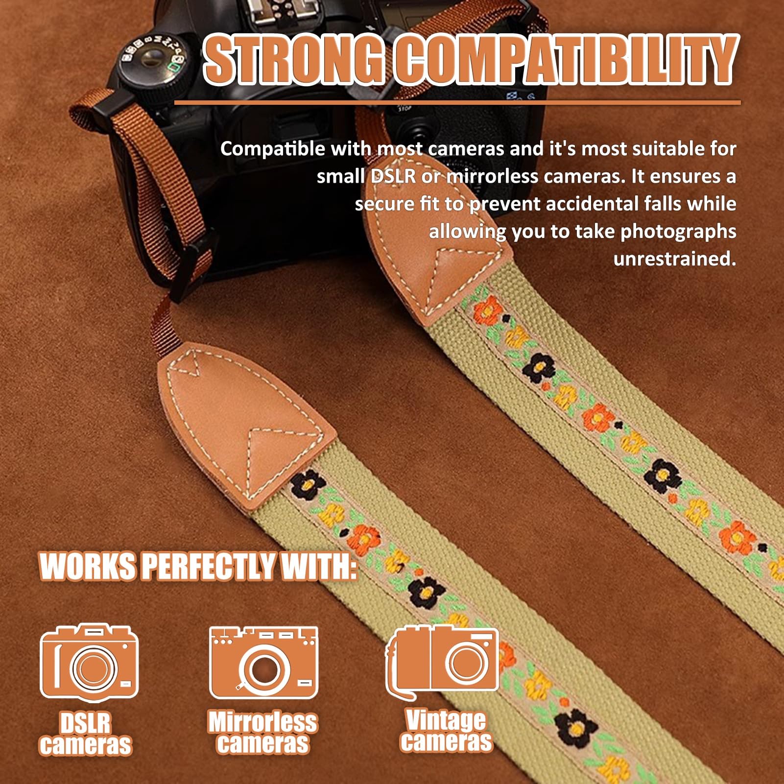 con corda in nylon, tracolla leggera for tutte le fotocamere(Style2)