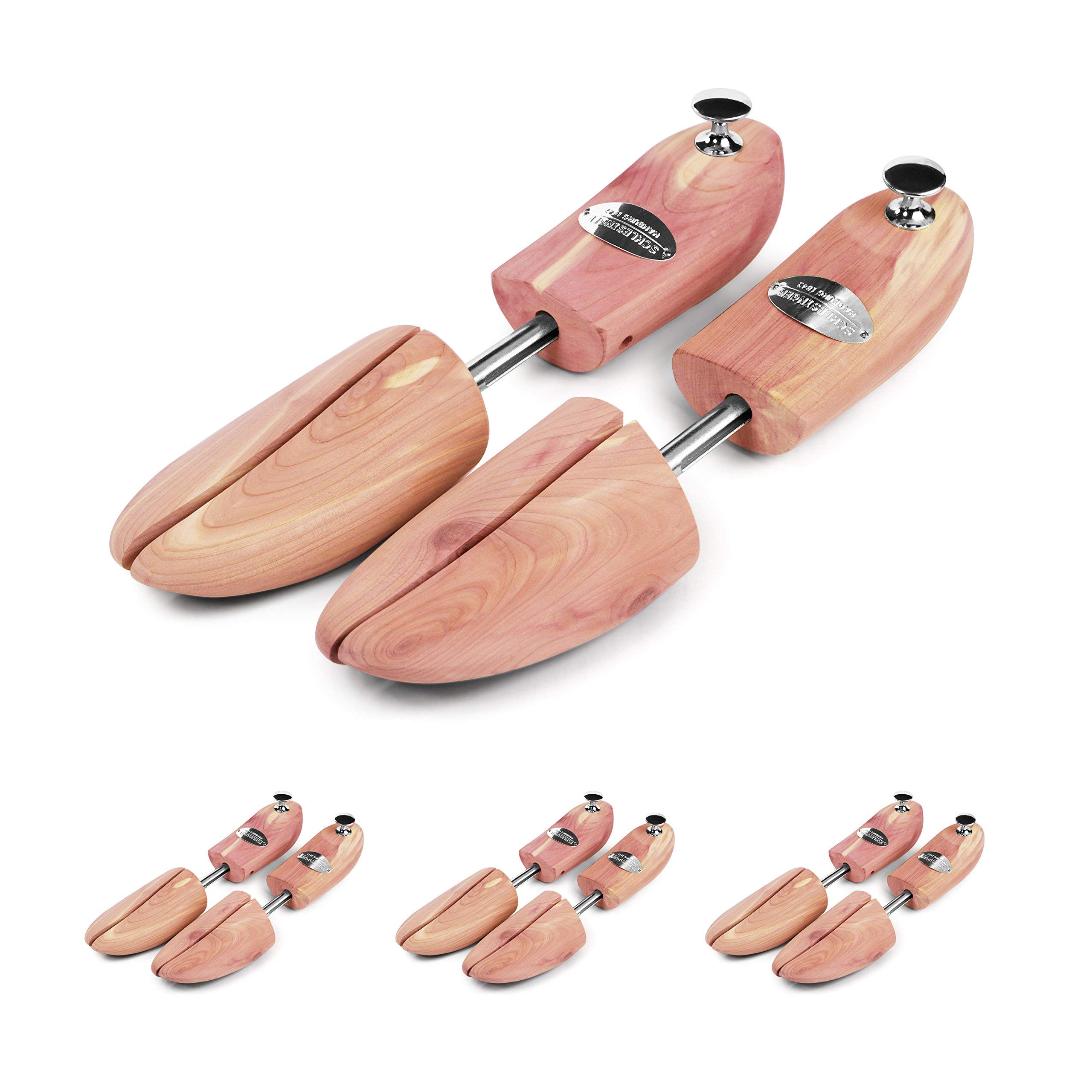 Schlesinger – 4 Paar Premium Herren Schuhspanner aus edlem Zedernholz für Lederschuhe und Sneaker. Modell König. Größe 39 – 48 in Silber oder Gold.