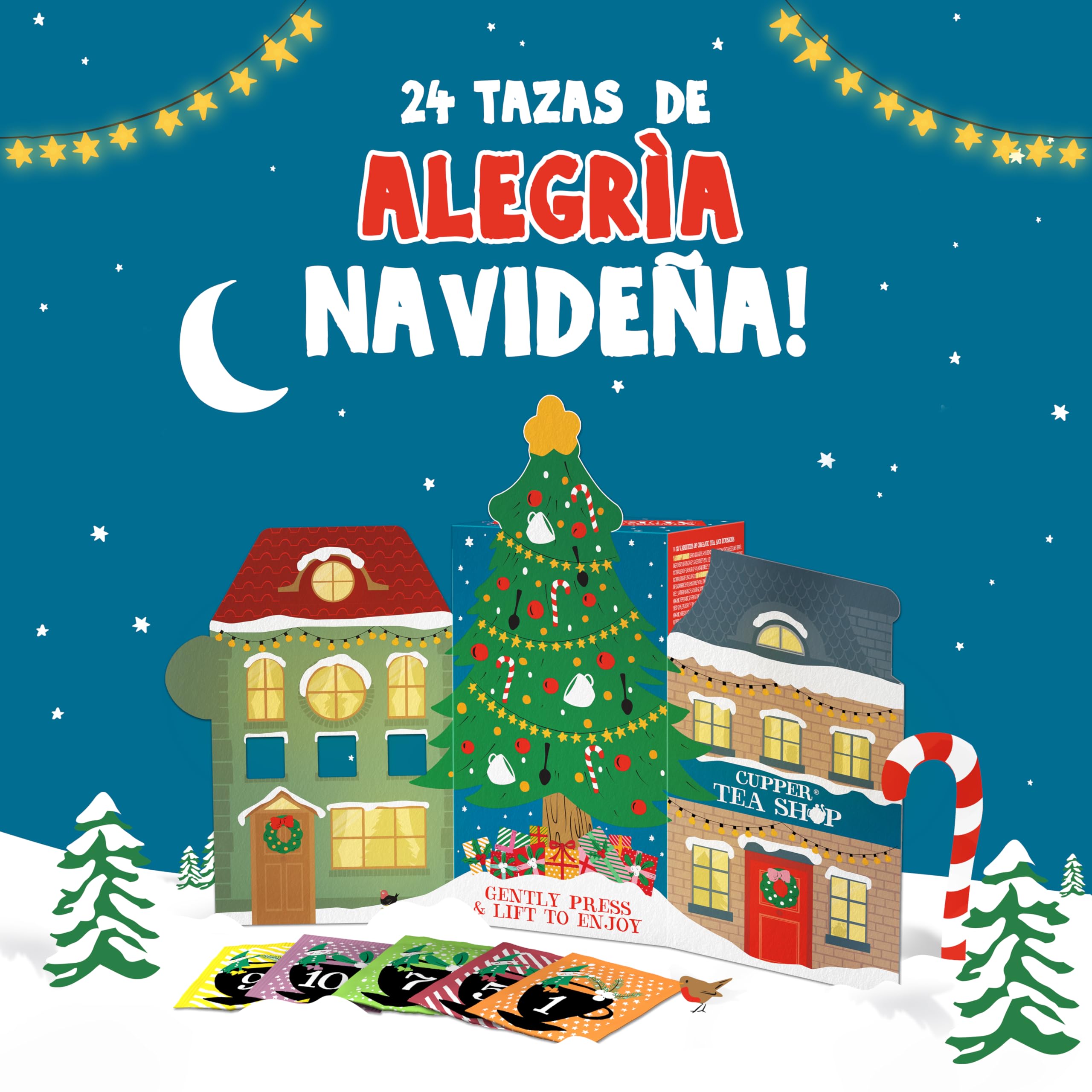 Cupper Calendario de Adviento Ecológico 24 Bolsitas de Infusiones y Tés 12 Variedades