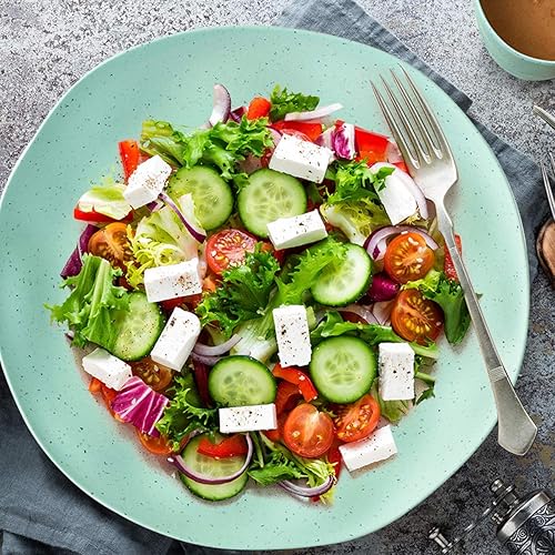 Miniatura 3 de LEKOCH Juego de vajilla verde reutilizable de la serie Wave de 16 piezas, platos y cuencos de bambú ecológicos, juego de camping para 4 personas