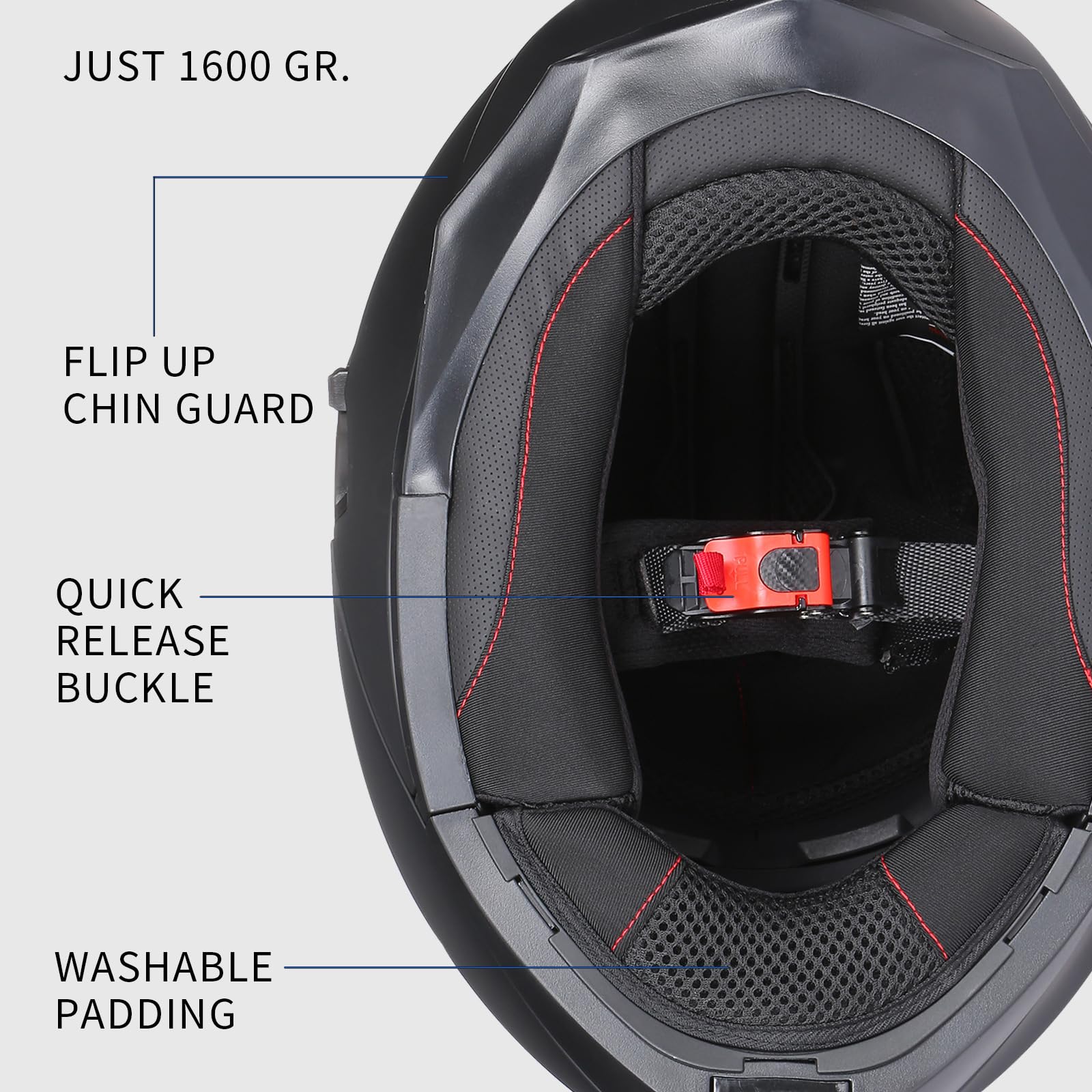 Modular Casco Moto Bluetooth Casco ECE Homologado Abatible Integrado Cascos Integrales,Doble Visera Doble Lente Sistema De Ventilación Forro Extraíble para Mujeres Y Hombres Adultos