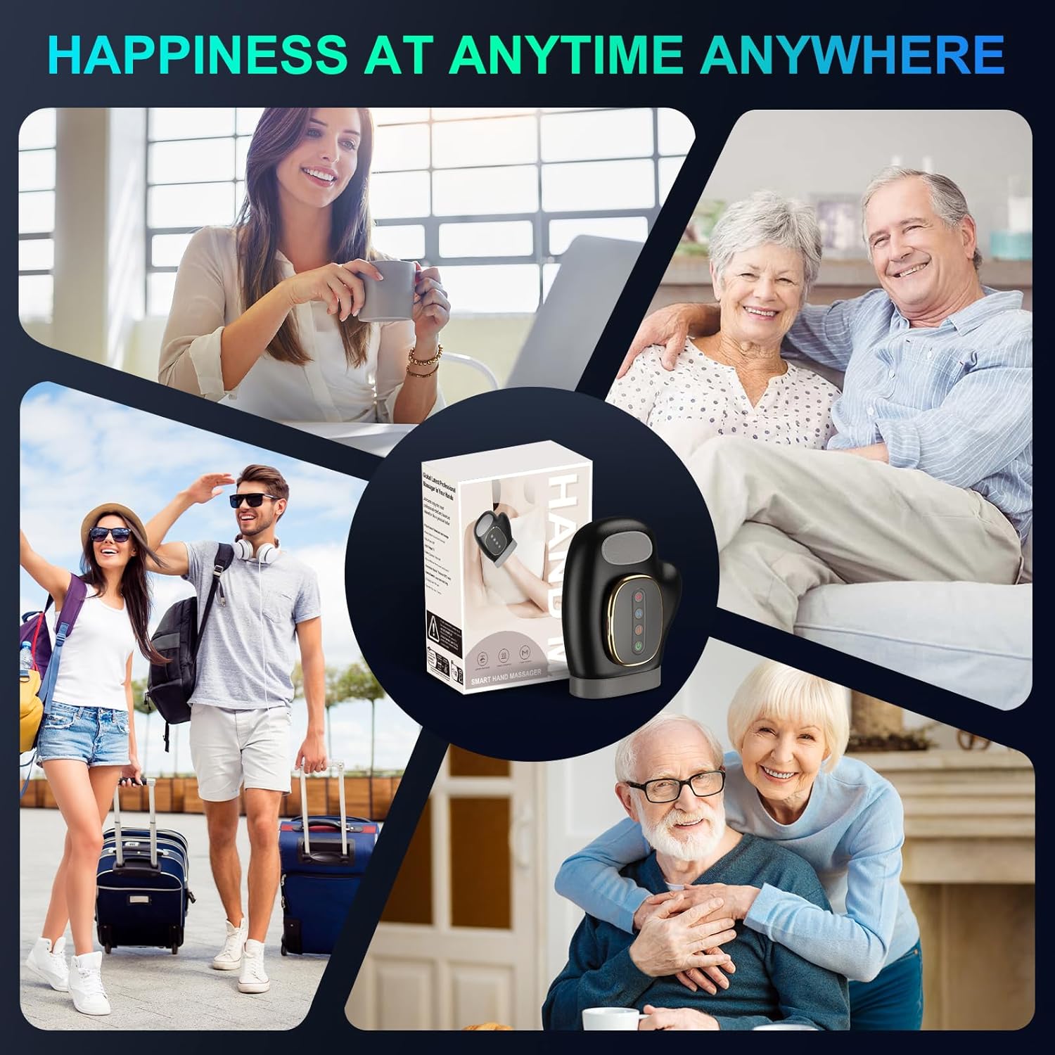 Professional Hand Massager with Heat Compression Therapy, 3 Massage 4 Temperatures 5 Compression Pain Relief Glove, Arthritis & Wrist Carpal Tunnel Neuropathy Circulation, Gifts for Women/Men - Image 6