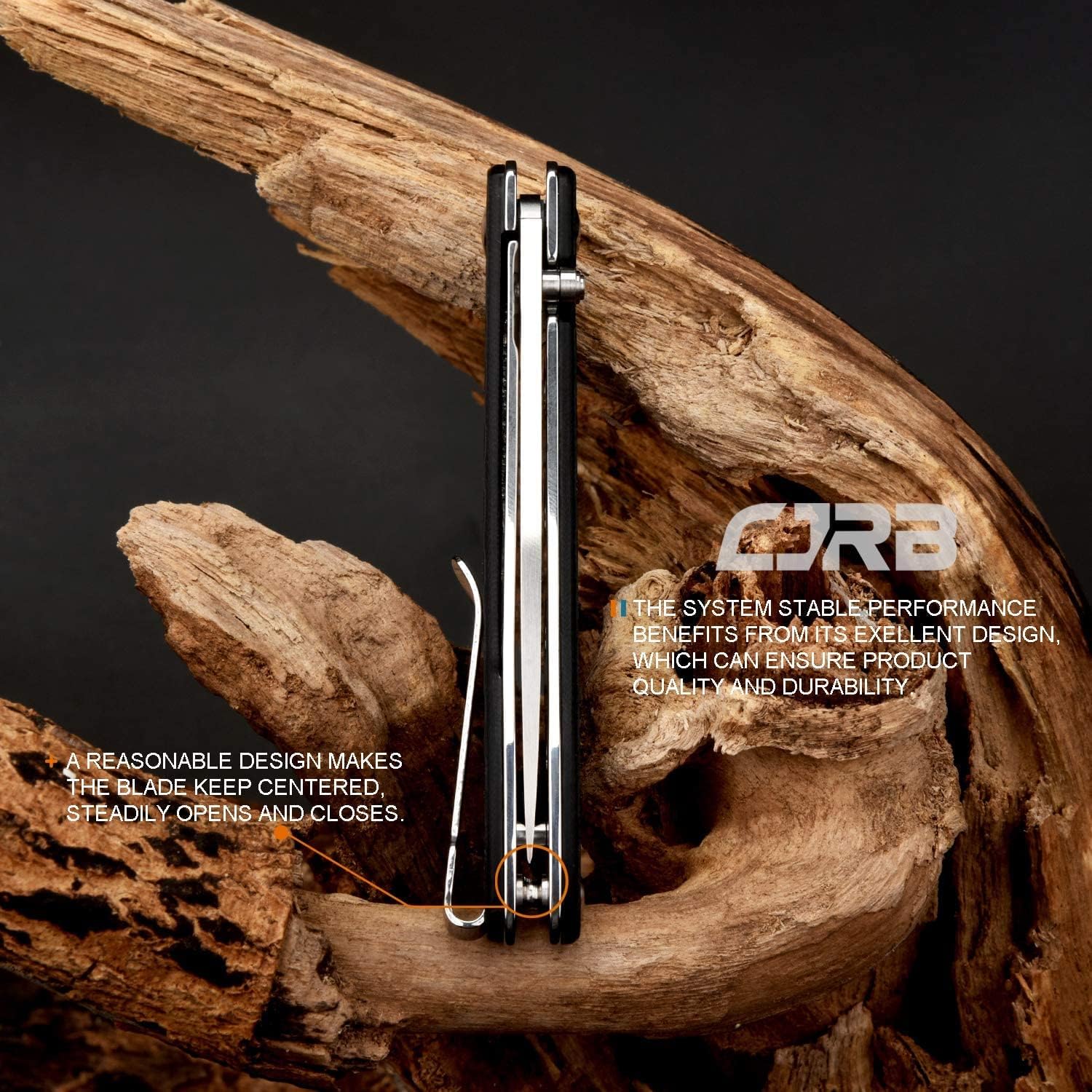 CJRB RIA CARBON Hunting Pocket Knife J1917 Made of Steel 12C27 with Ceramic Ball Bearings