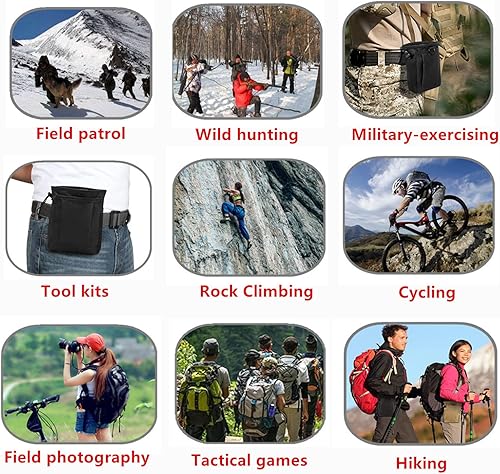 Miniatura 7 de Bolsa de tiza para escalada en roca, bolsas de tiza Bouldering con cinturón de clip rápido y 3 bolsillos, gran equipo para escalada en roca,