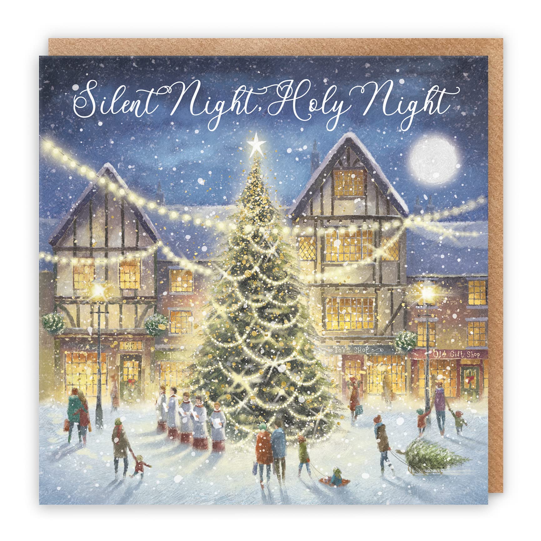 Hunts England, Individual Christian Religious Christmas Card, Silent Night Holy Night, 'Christmas Eve', Christmas Carol