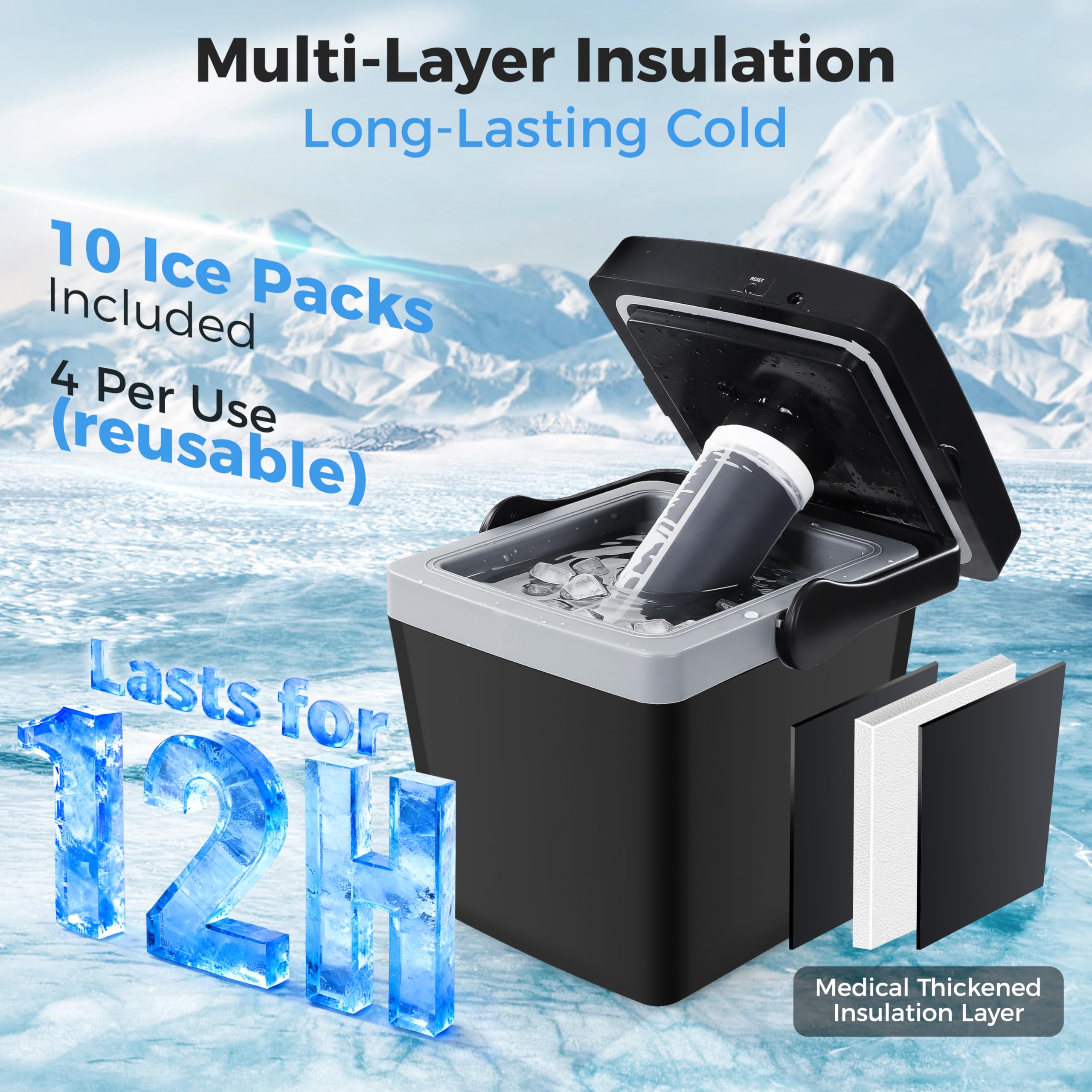 Condition photo showing New/Like New for cold therapy machine, portable ice machine for knee after surgery with adjustable modes & quiet pump, for shoulder ankle pain relief, cryotherapy machine post surgery recovery