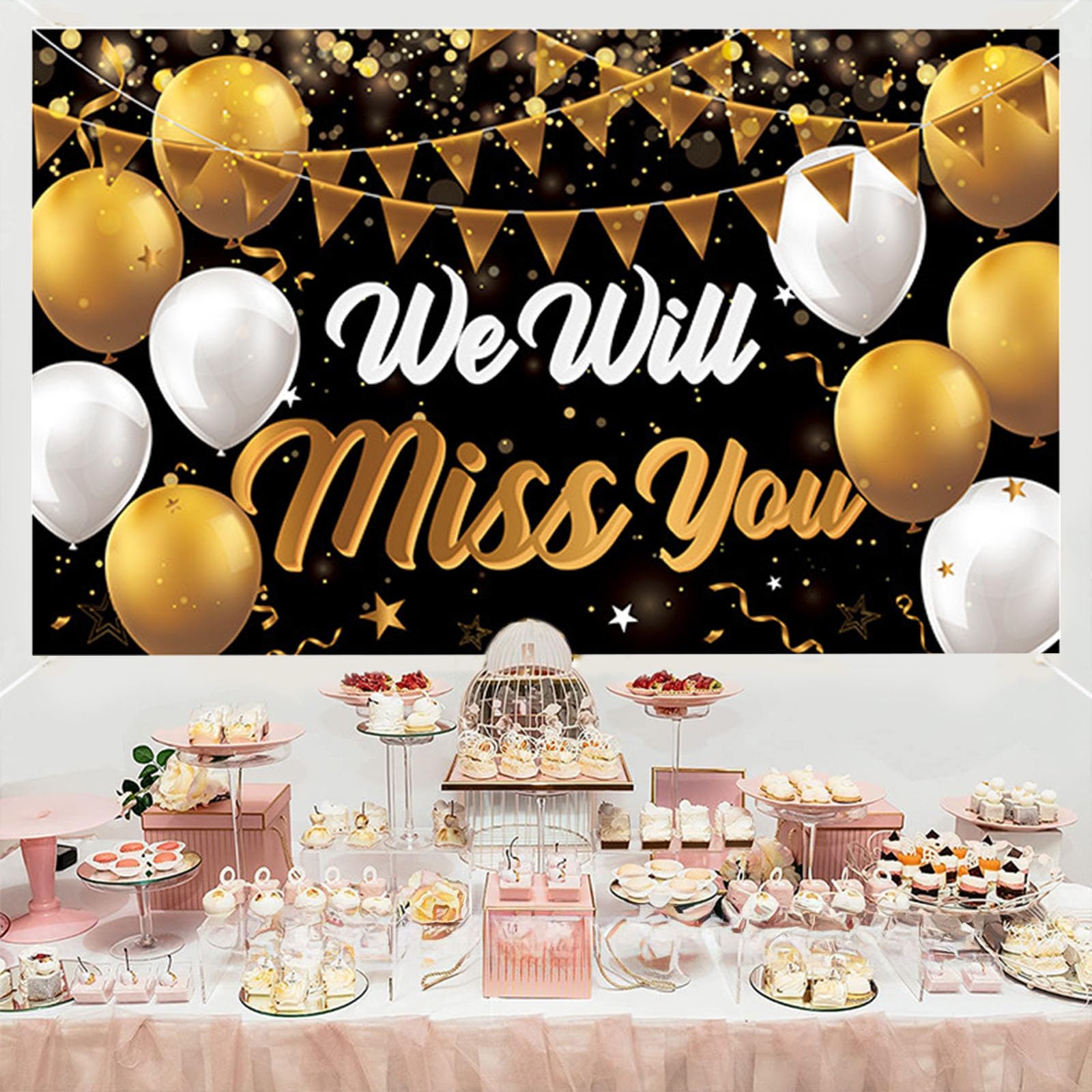 VGRDTW Retirement Decorations, Retirement Banner, Happy Retirements Banner, Sorry Your Leaving Decorations - Image 4
