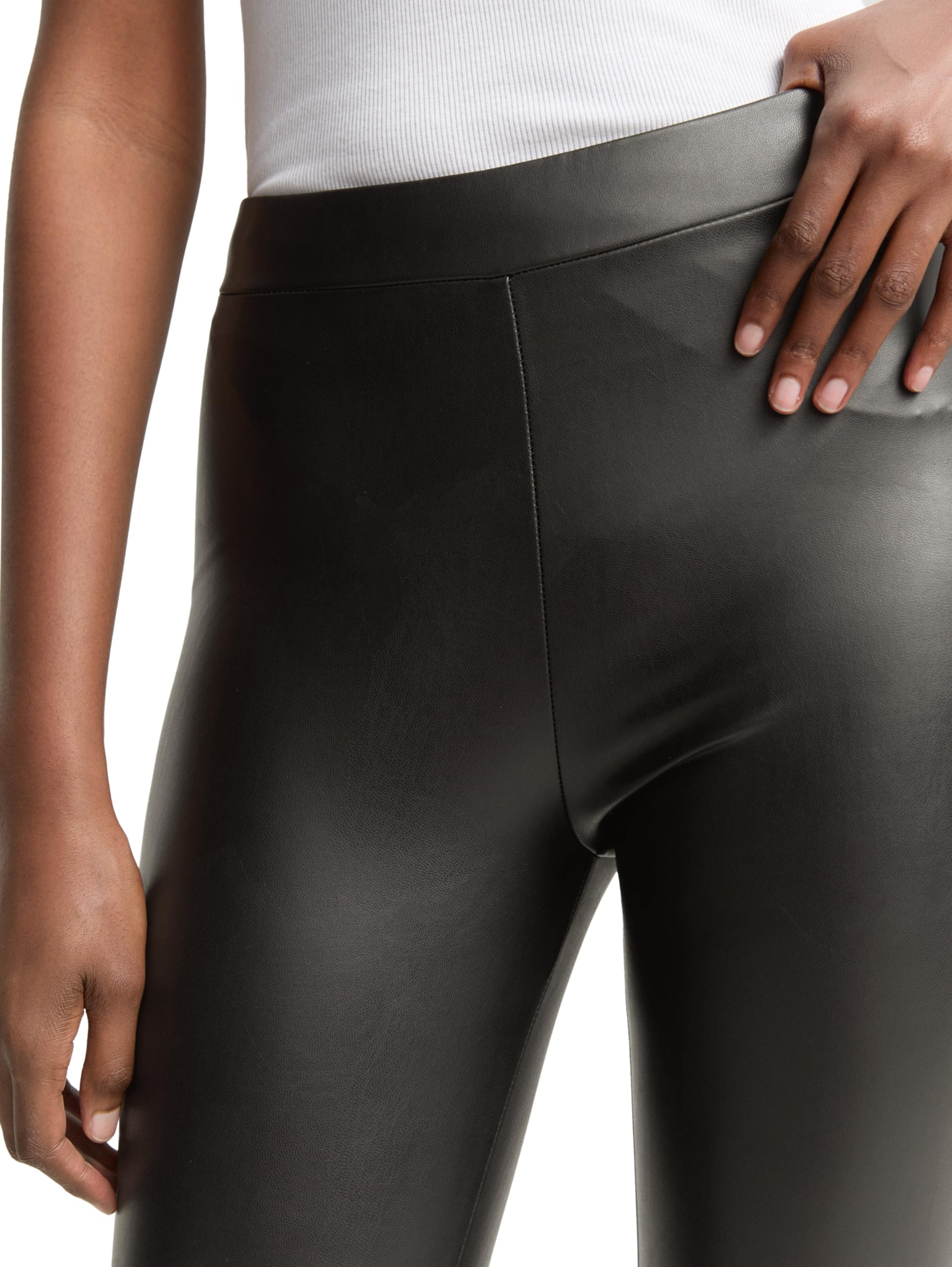 Tom Tailor Denim Damen Leggings in Fake-Leder-Optik