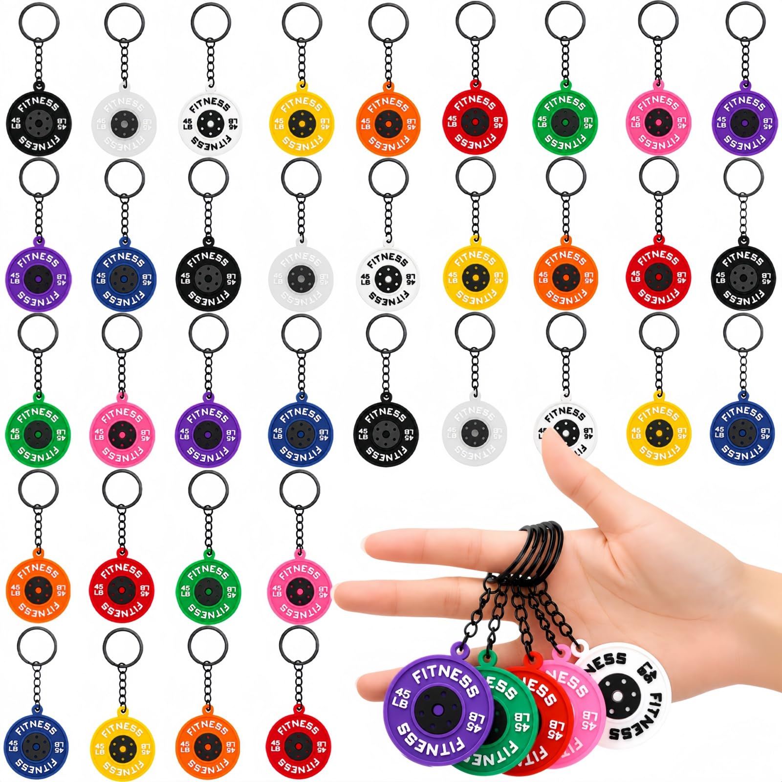 Photo 1 of Tlence Barbell Keychain - 40 Pack