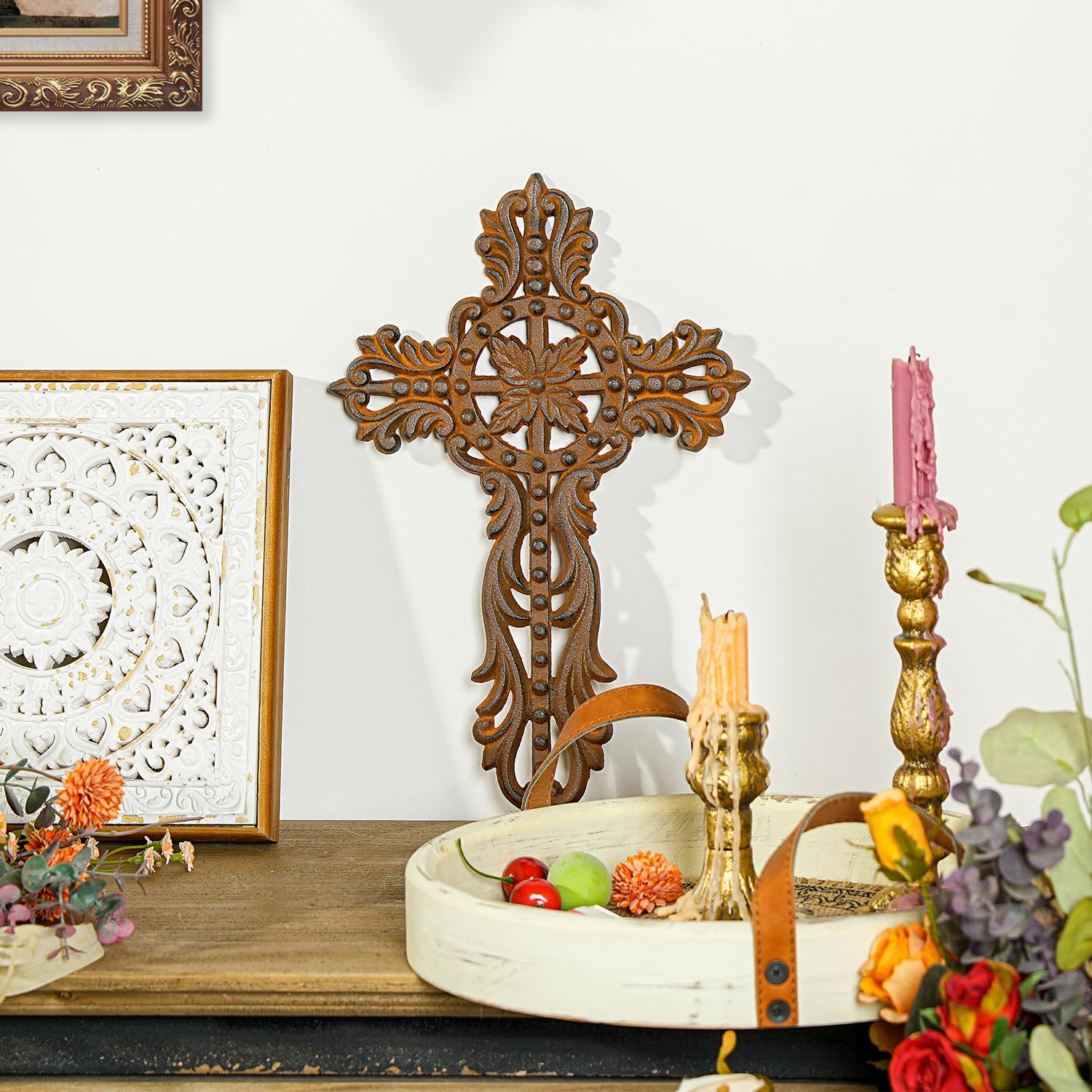 Amazon.com: Sungmor Vintage Cast Iron Cross Wall Decor, 14.7
