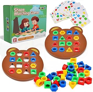 Kidology Geometric Shape and Color Matching Puzzle Board Game for Kids 3+ Years | Sensory Educational, Fun and Learning Toy for Children | Ideal for Gifting (Without Bell)