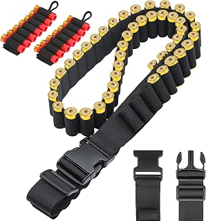 Shotgun Shell Holder for 12-Gauge and 20-Gauge - JulyTek 60 Round Tactical Shotshell Bandolier Adjustable with 2PCS 7 Round Butt Stock Shell Holders for Outdoor Hunting - JulyTek