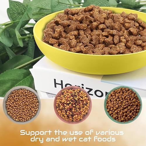 Miniatura 4 de 10 cuencos de comida para gatos para aliviar la fatiga de los bigotes, platos para gatos de 5.7 pulgadas para alimentos y agua, cuencos de paja de