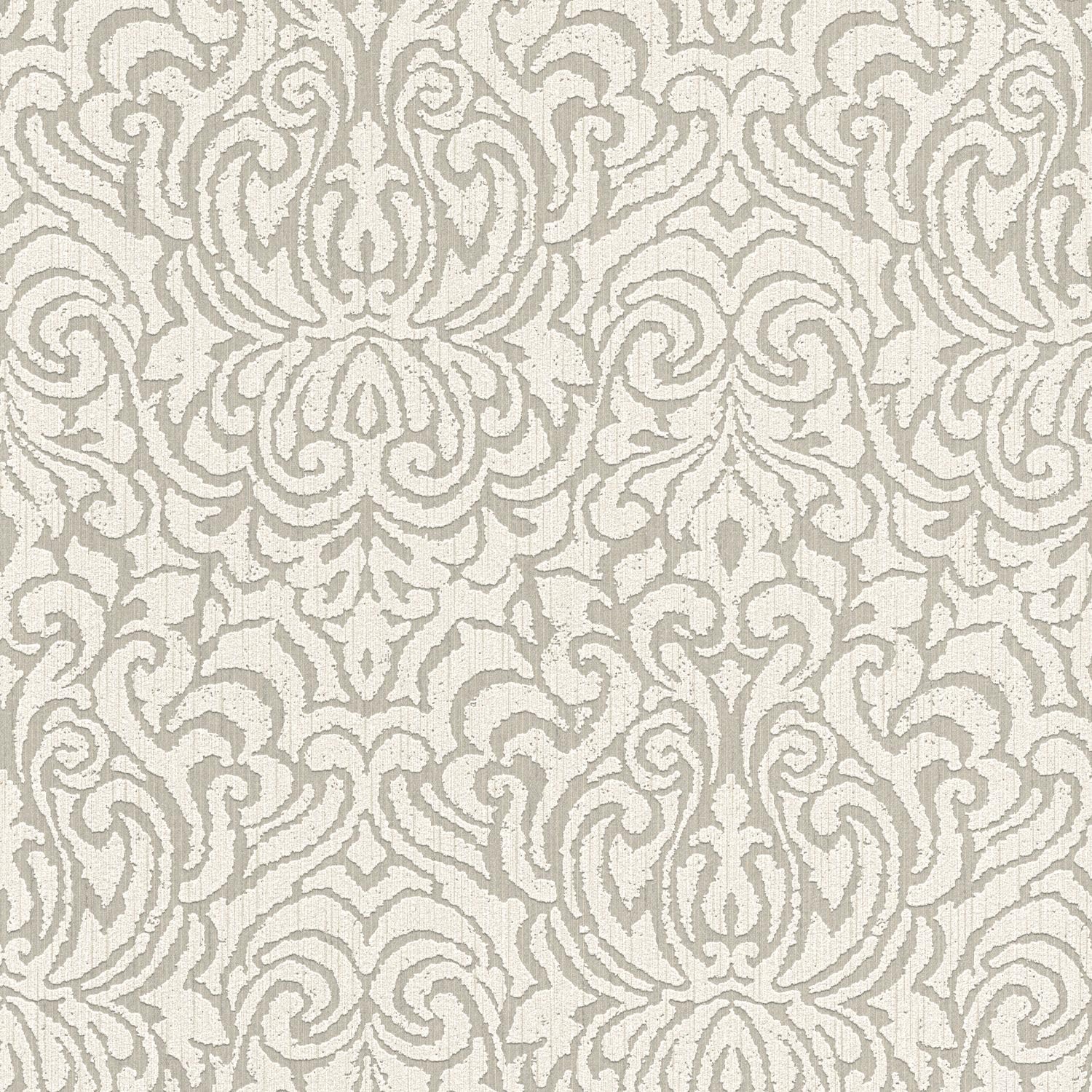Papier peint aspect textile beige blanc-crème Profhome 961933-GU rouleau intissé