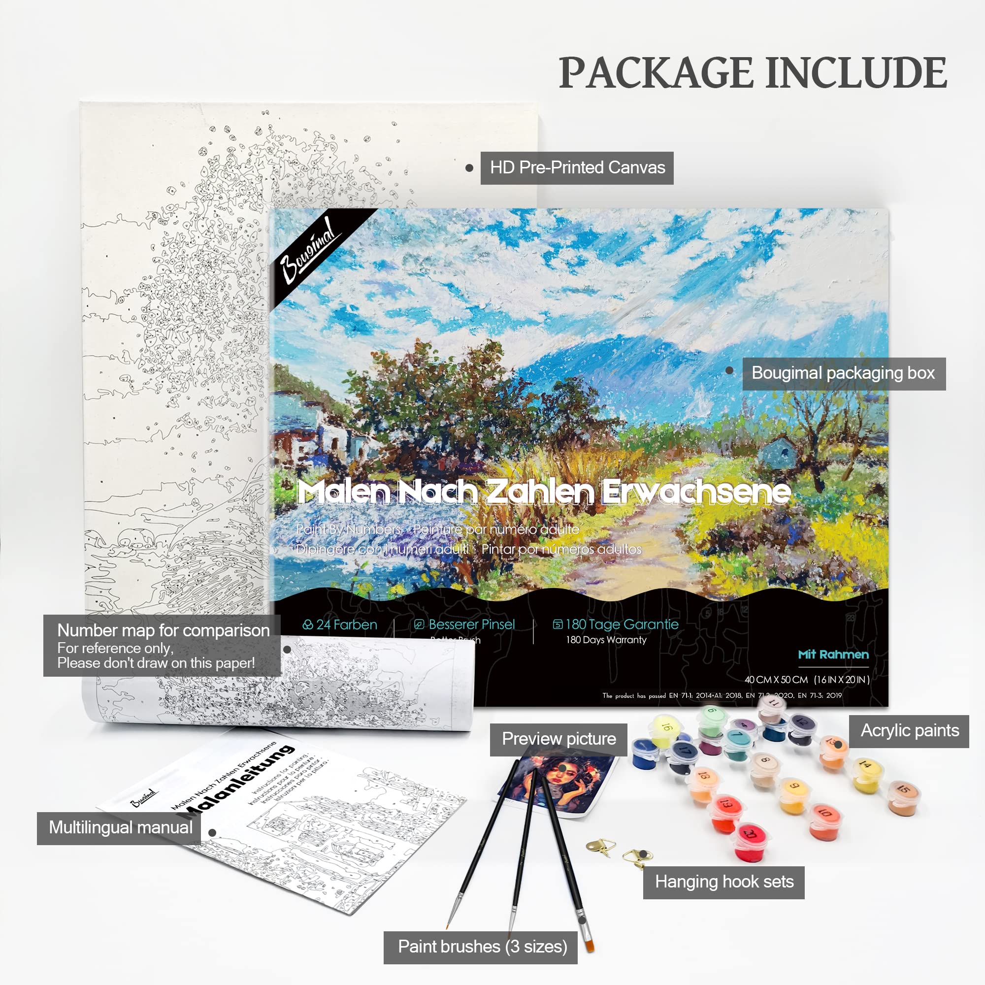 Lixkuokuo La Reine Des Neiges Peinture Par Numéros Pour Enfants à Partir De 6 Ans Et Jeunes Adultes Débutants, 40x50cm Grand Kit De Dessin De Dessin