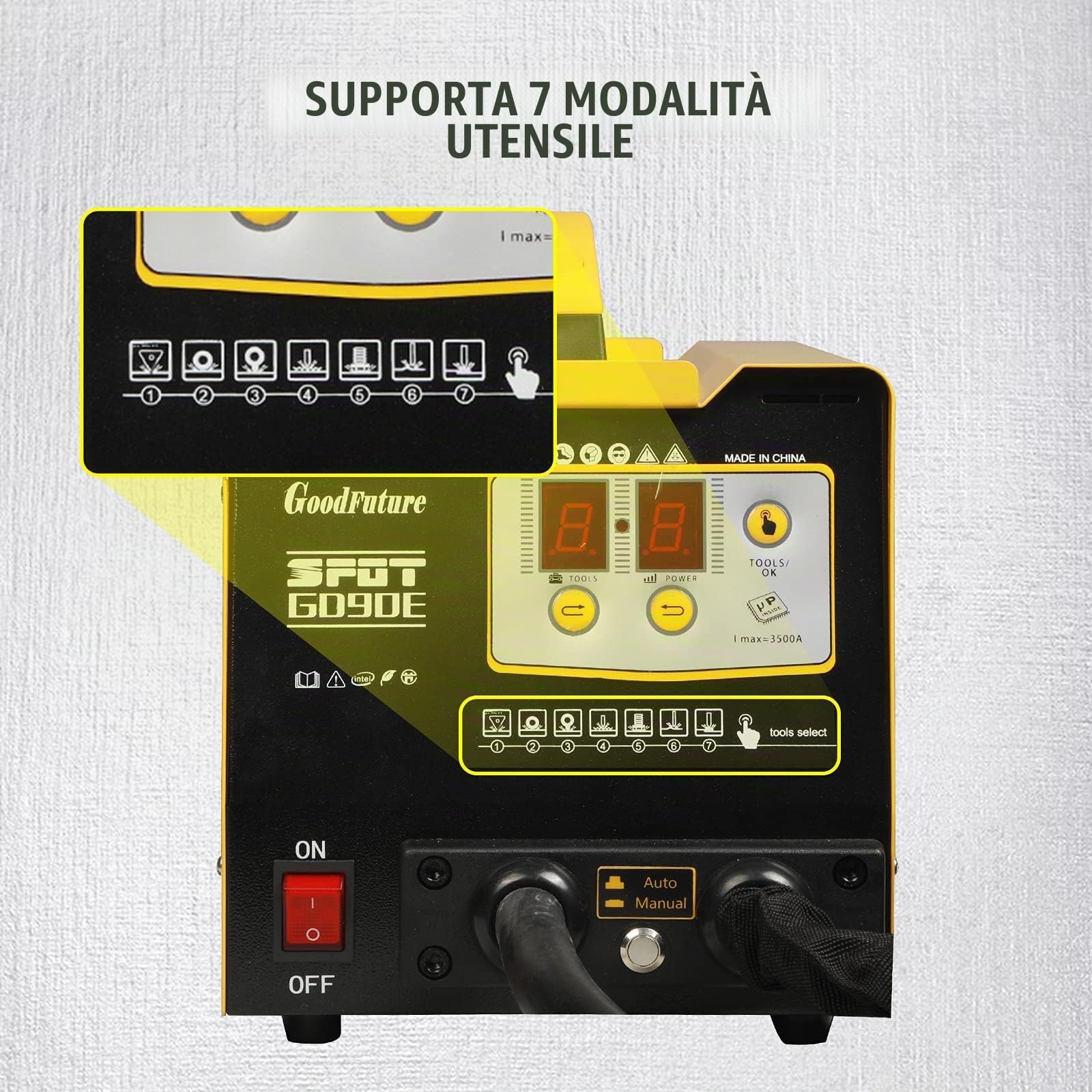 PLAYOCCAR 3KW Strumenti per Riparazione di Ammaccature su Carrozzeria 220V, 3500A Saldatore a Punti Ammaccatura Kit di Strumenti per la Riparazione.
