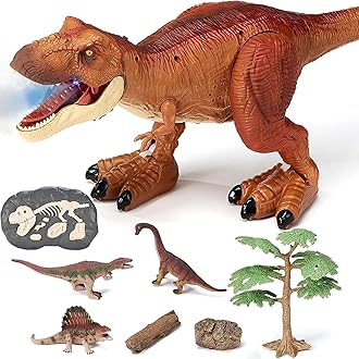 EKU EASYKU 21inches Large Remote Control Dinosaur Toys for Boys Girls 3-10 Years Old RC Tyrannosaurus Dinosaur Toys Sound, Light, Roaring, Mist Spray, Realistic Walking T-Rex