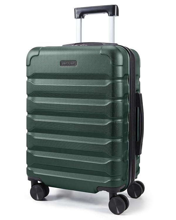 LIGHT FLIGHT Carry On Luggage, 20" Carry-On Suitcase, Deep Green by LIGHT FLIGHT - Used condition - US$56.24