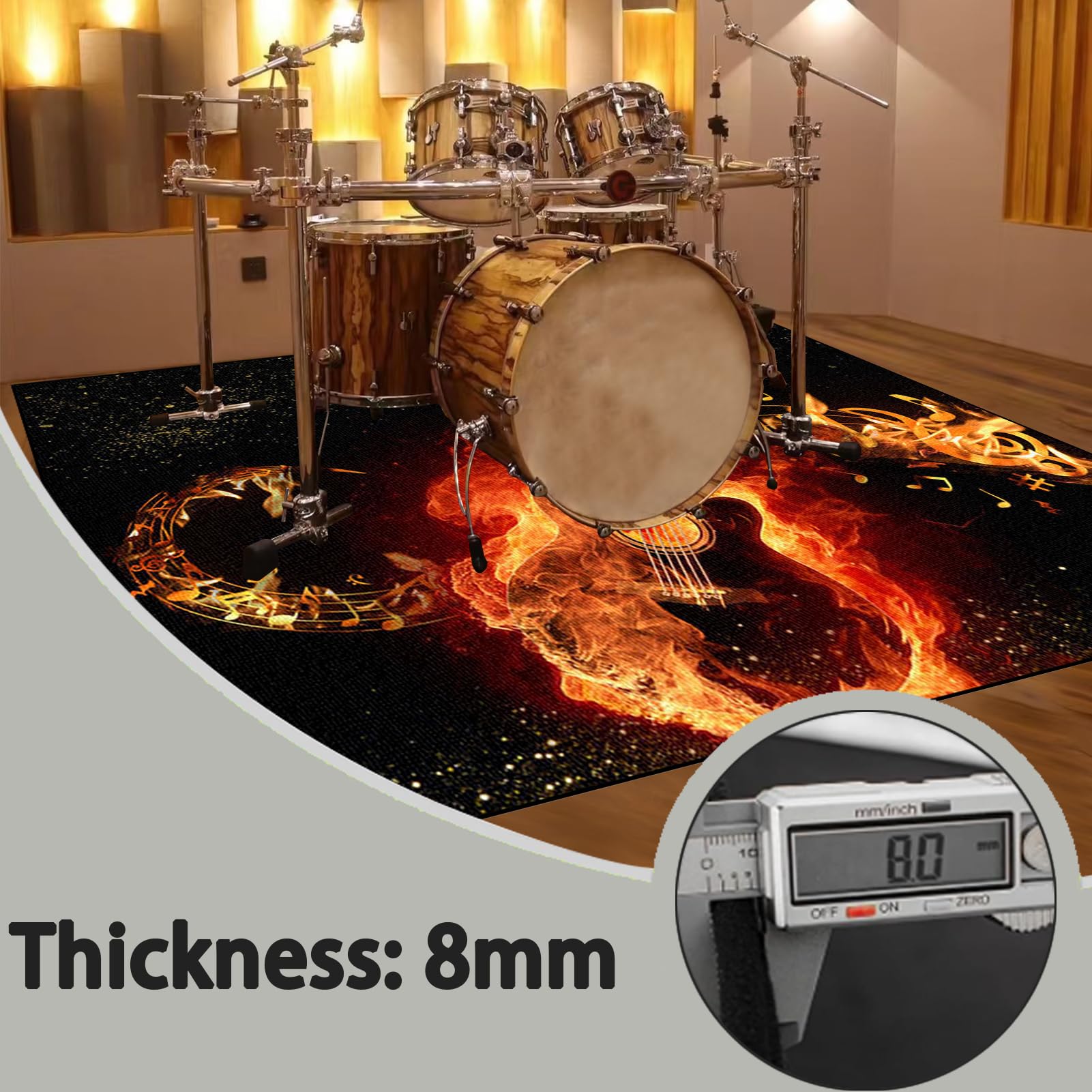 Dywan perkusyjny, izolacja akustyczna, profesjonalny elektroniczny jazz, zestaw do perkusji basowej, werbla, perkusji i innych instrumentów, 230 x 180 cm