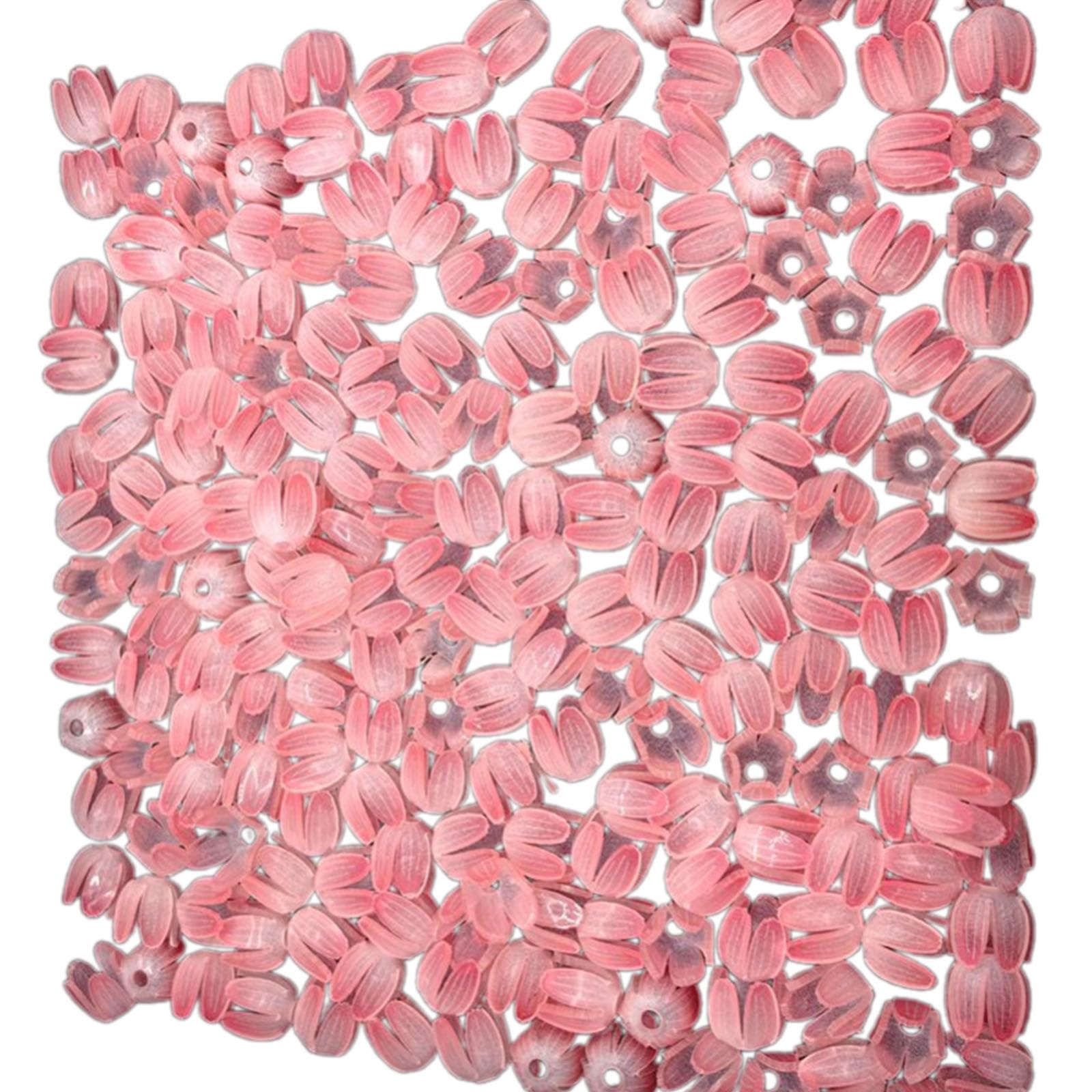 carotoe 50 Pcs Color Print Tulips Buds Flowers Shape Acrylic Flower Beads Night Light Accessories for Jewerly Earring Making