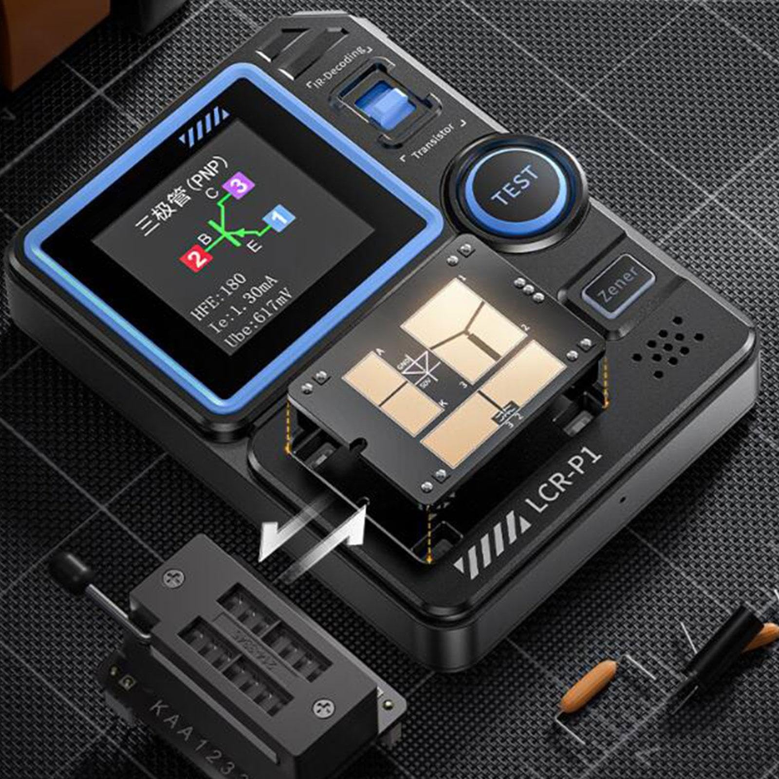 Kit tester per transistor portatile con display a colori che misura vari componenti in modo efficiente sia per hobbisti che per professionisti Kit tester per transistor Componente elettronico