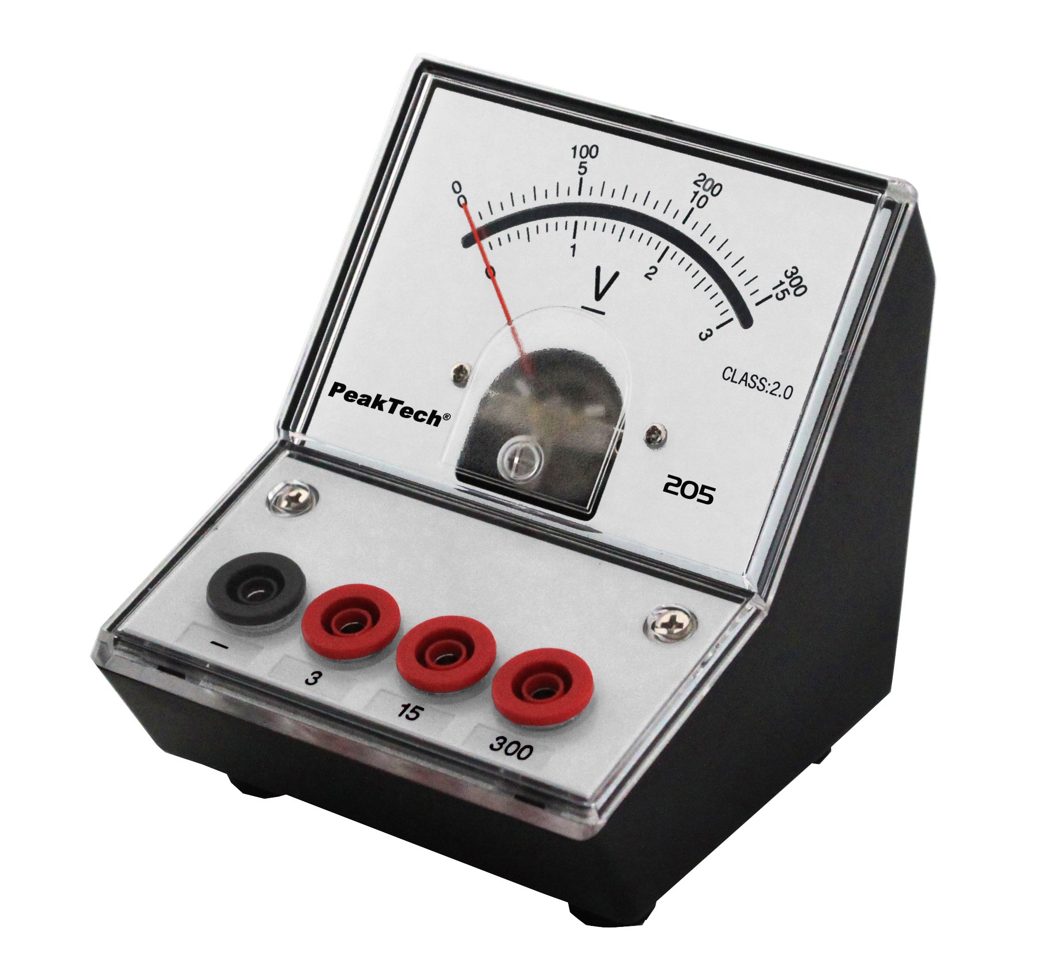 PeakTech P 205 – 07 Medidor de voltaje Voltímetro/Analog/Medidor con espejo Escala 0. 3 V/15 V/300 V DC