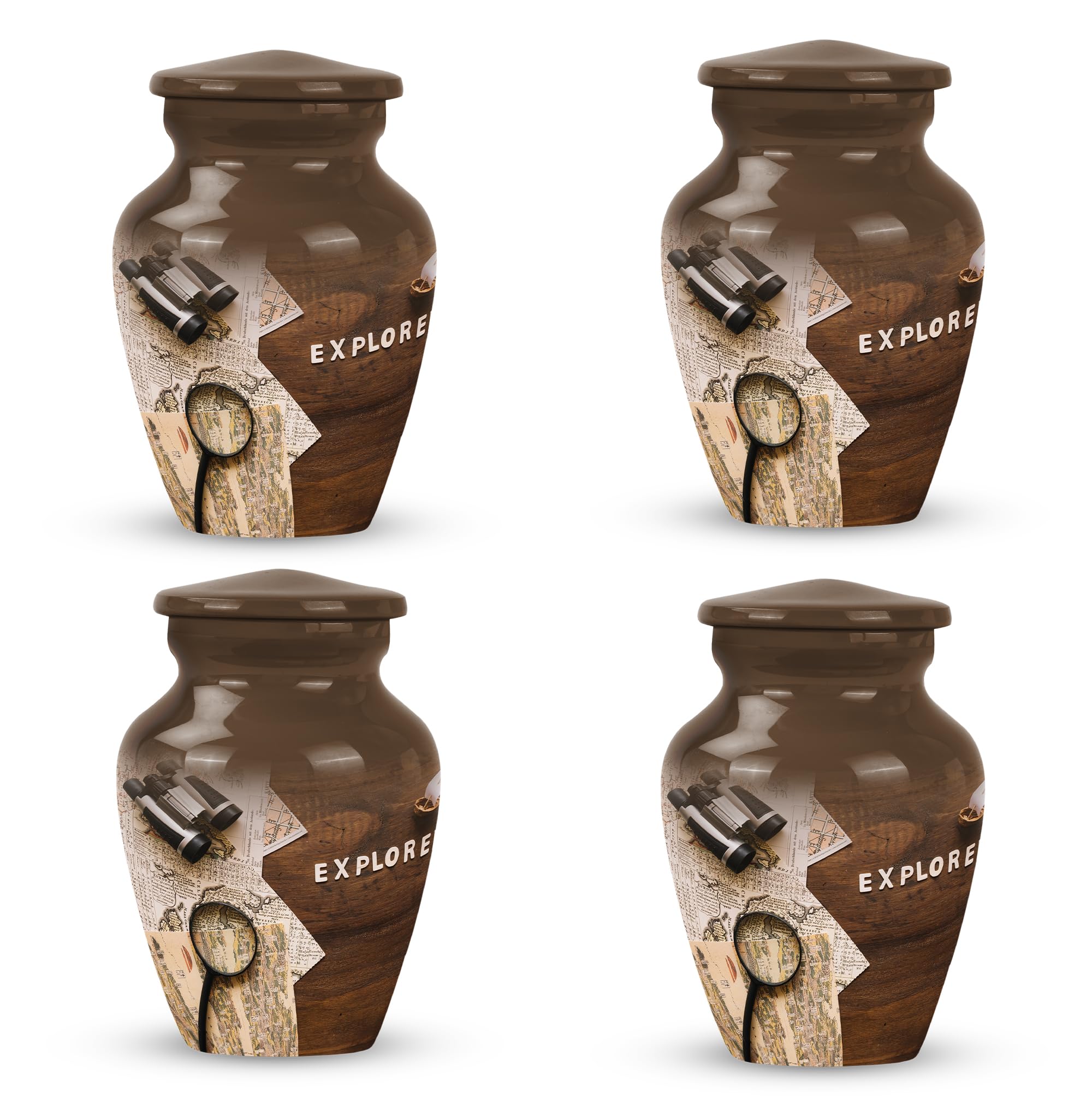 YATSKIA World Explorer Mini Keepsake Urns for Human Ashes Male & Female - Cremation Urn Human Adult Ashes - Small Urn Ashes Keepsake - Urn for Human Ashes Adult Female and Male (Size 3 Inch)… — image 1